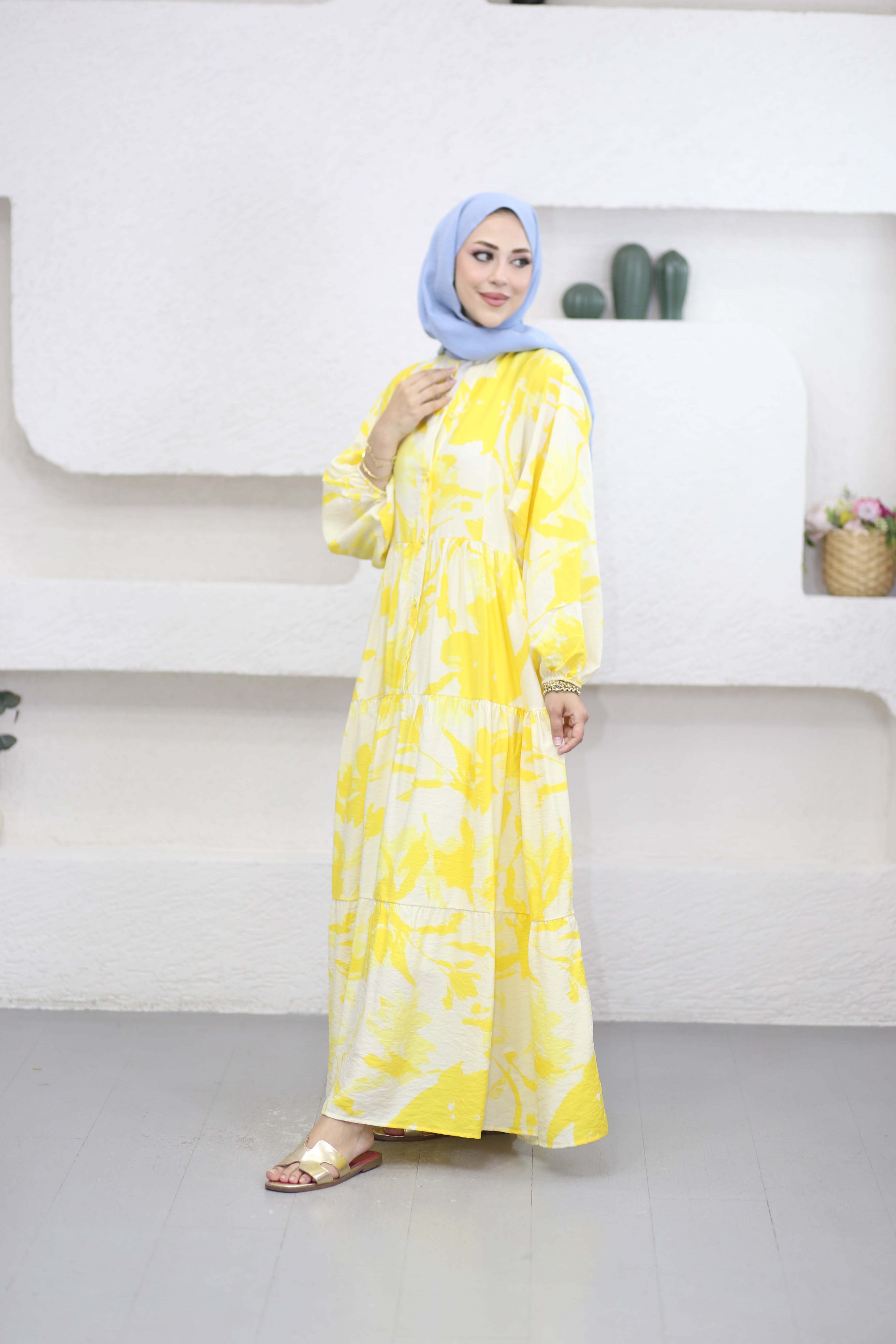 Damla Elbise Sarı 9241