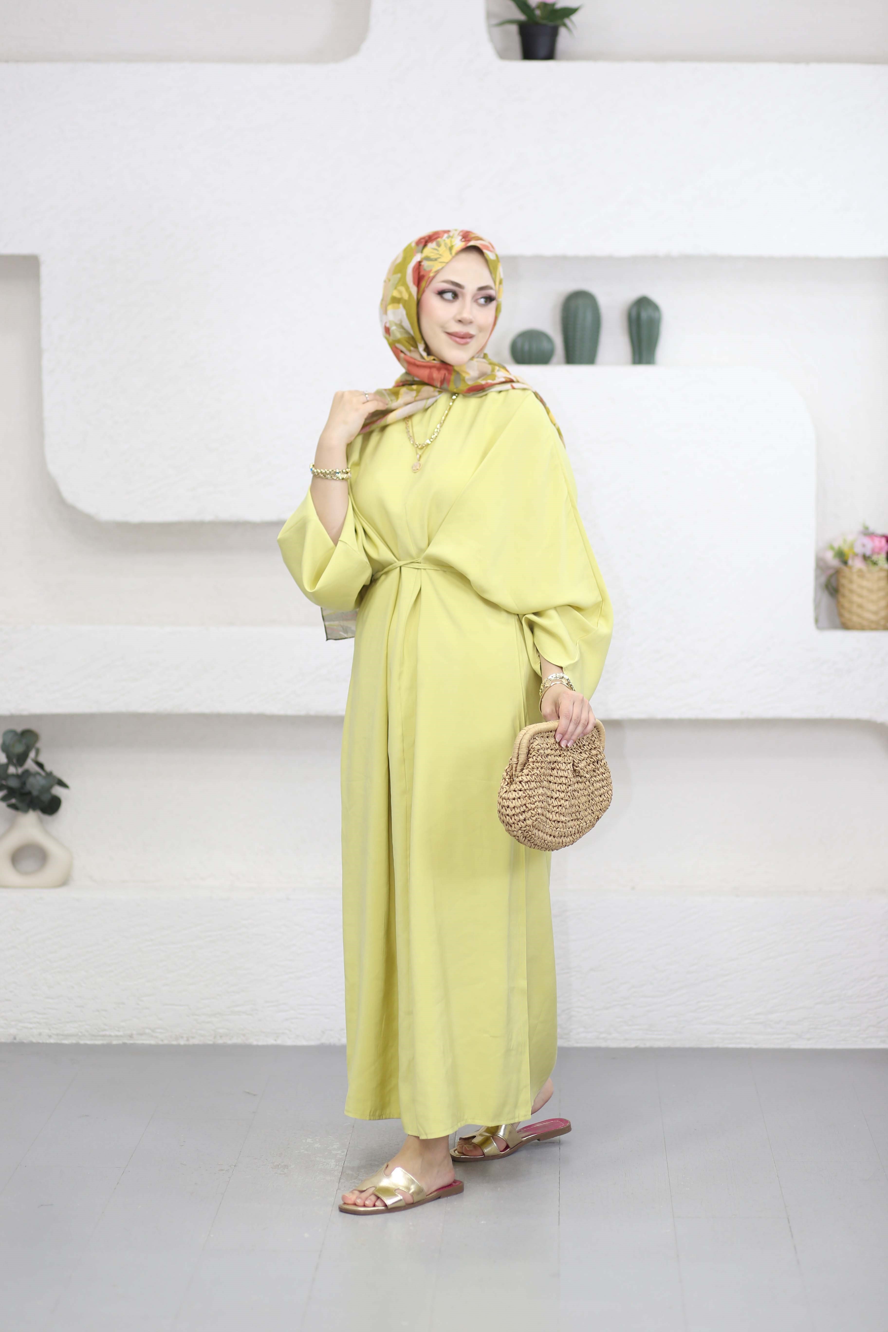 Beyza Elbise Yağ Yeşili 238
