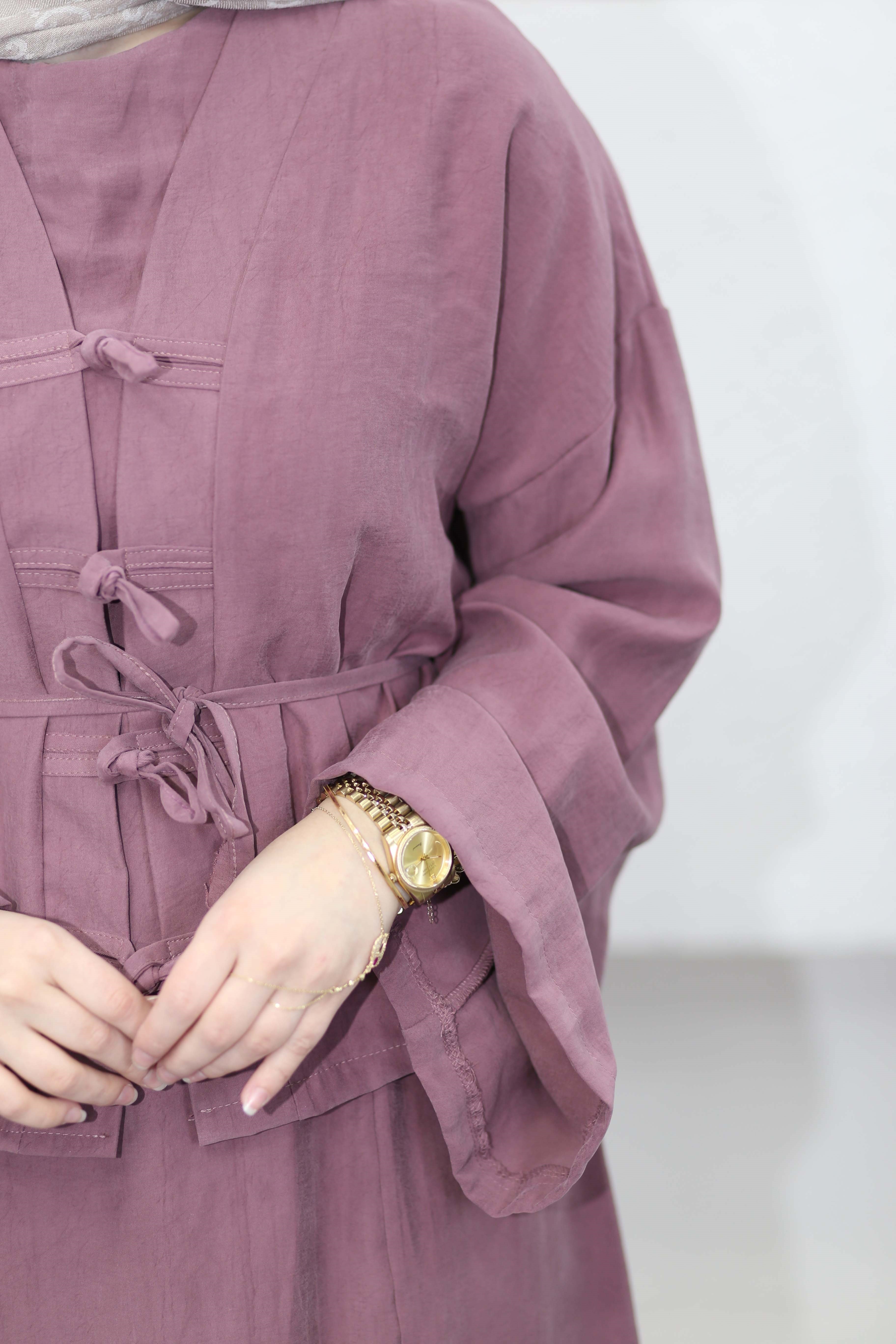 Kimonolu Elbise Mürdüm 22865