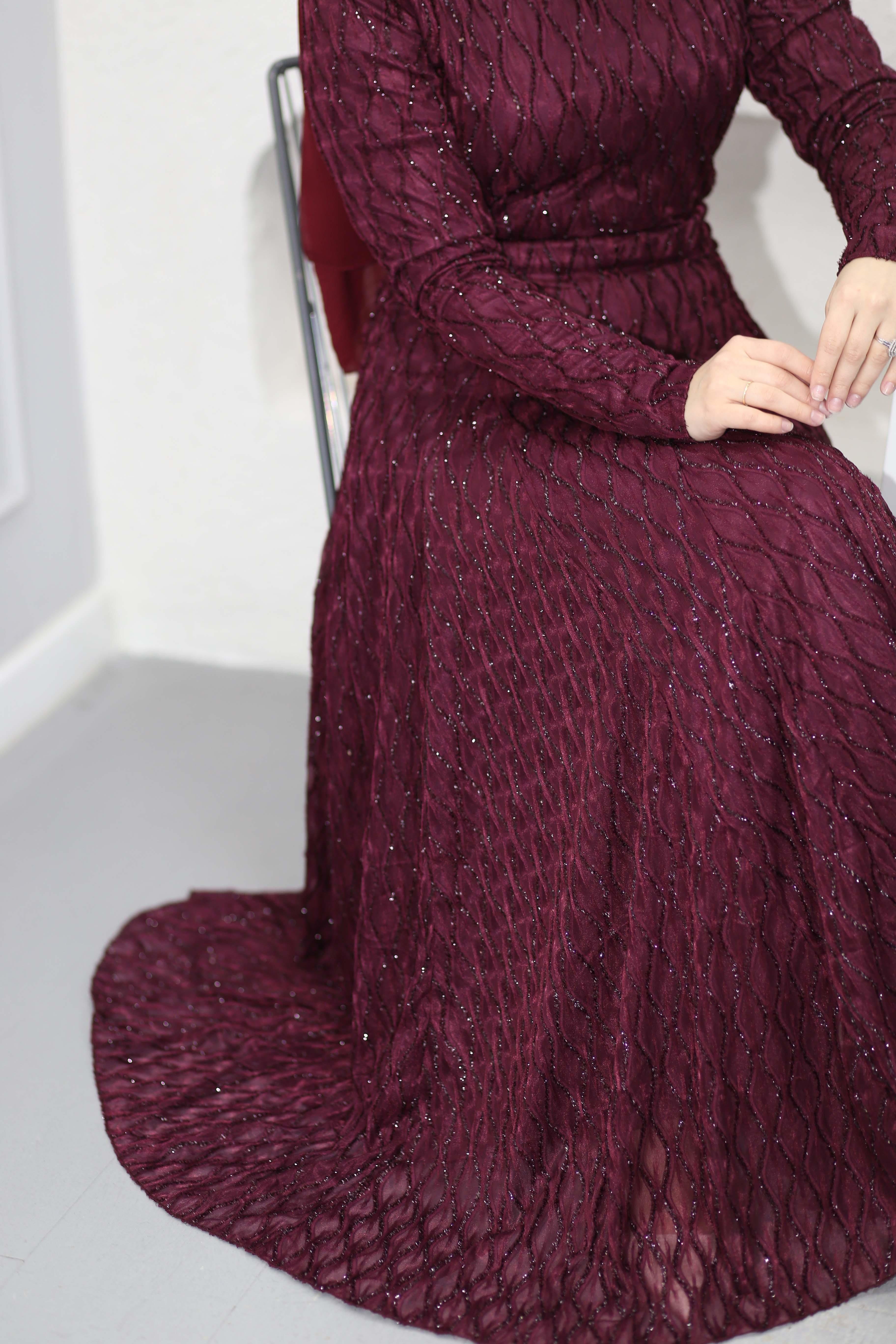 Yeşim Elbise Bordo 6562