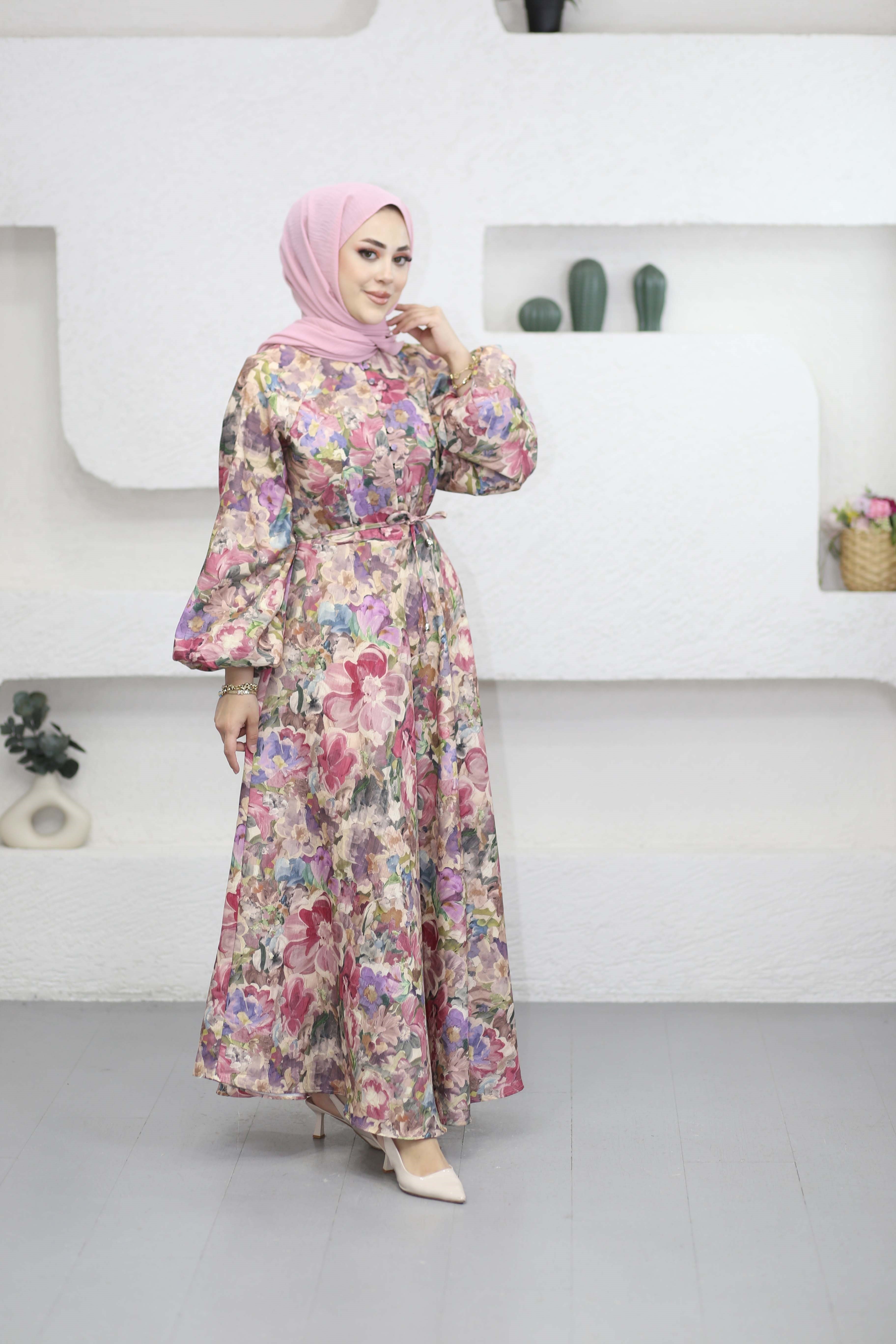 Empir Gömlek Elbise Pembe 35091