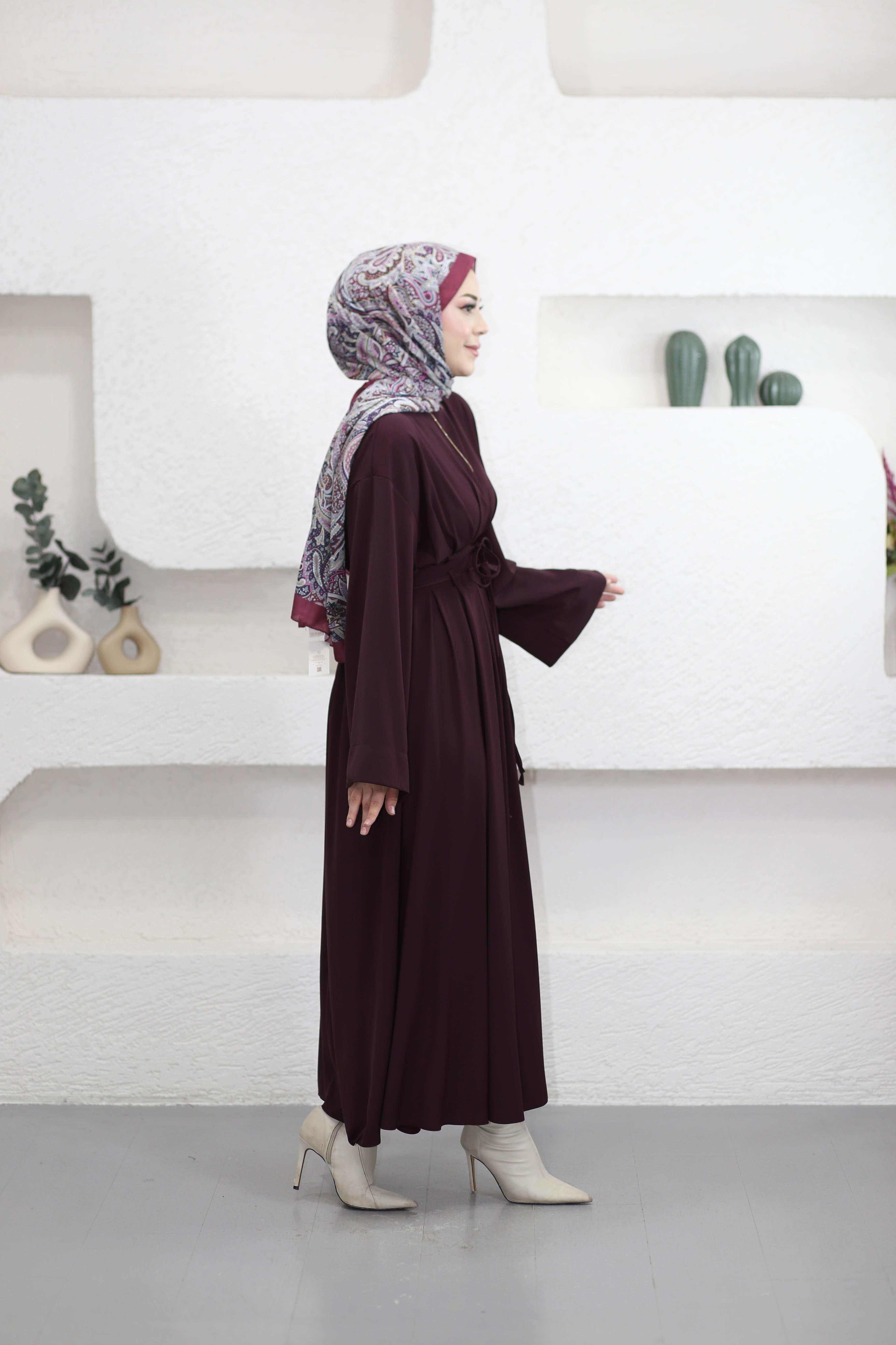 İriz Elbise Bordo 5003