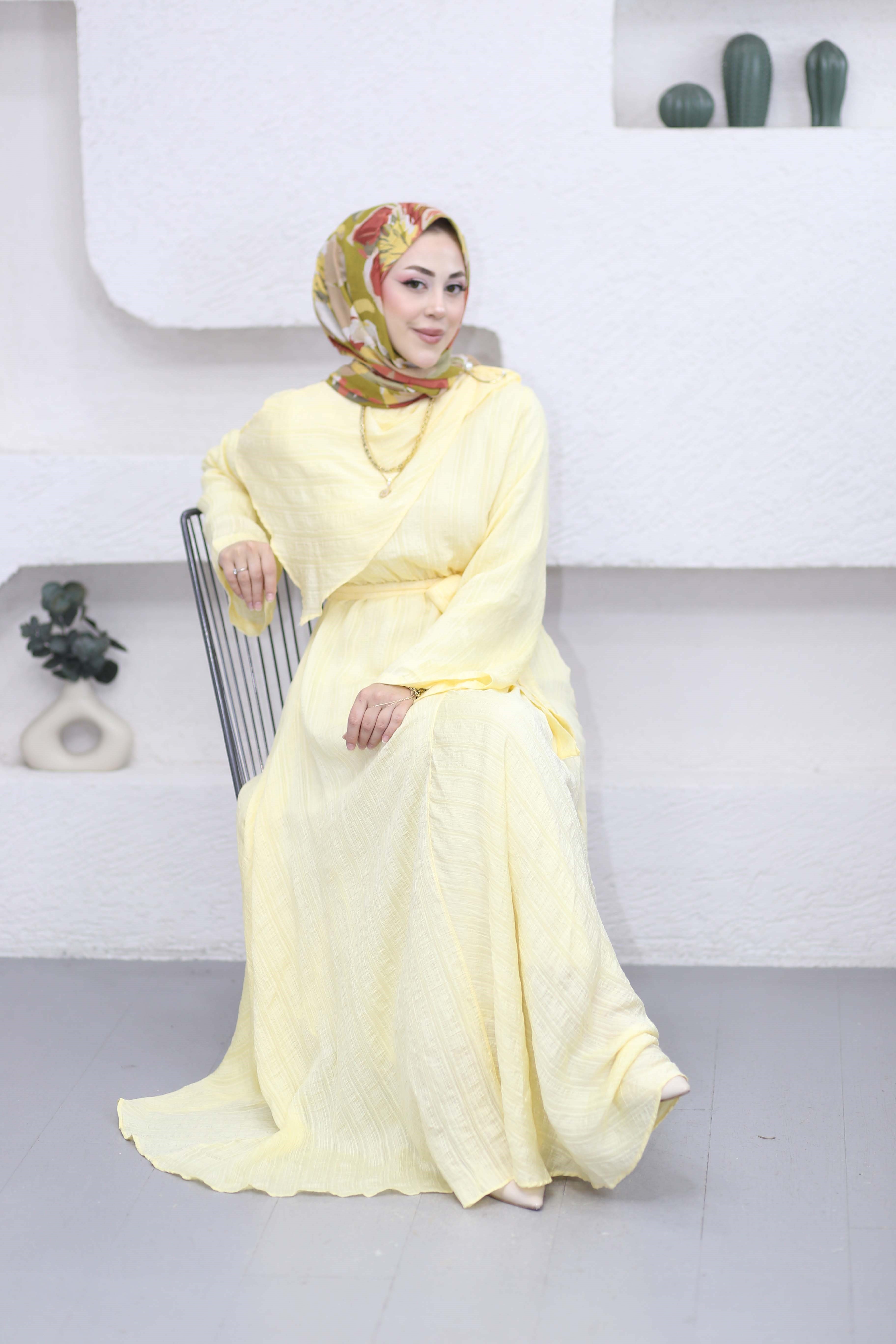Ela Elbise Sarı 5028