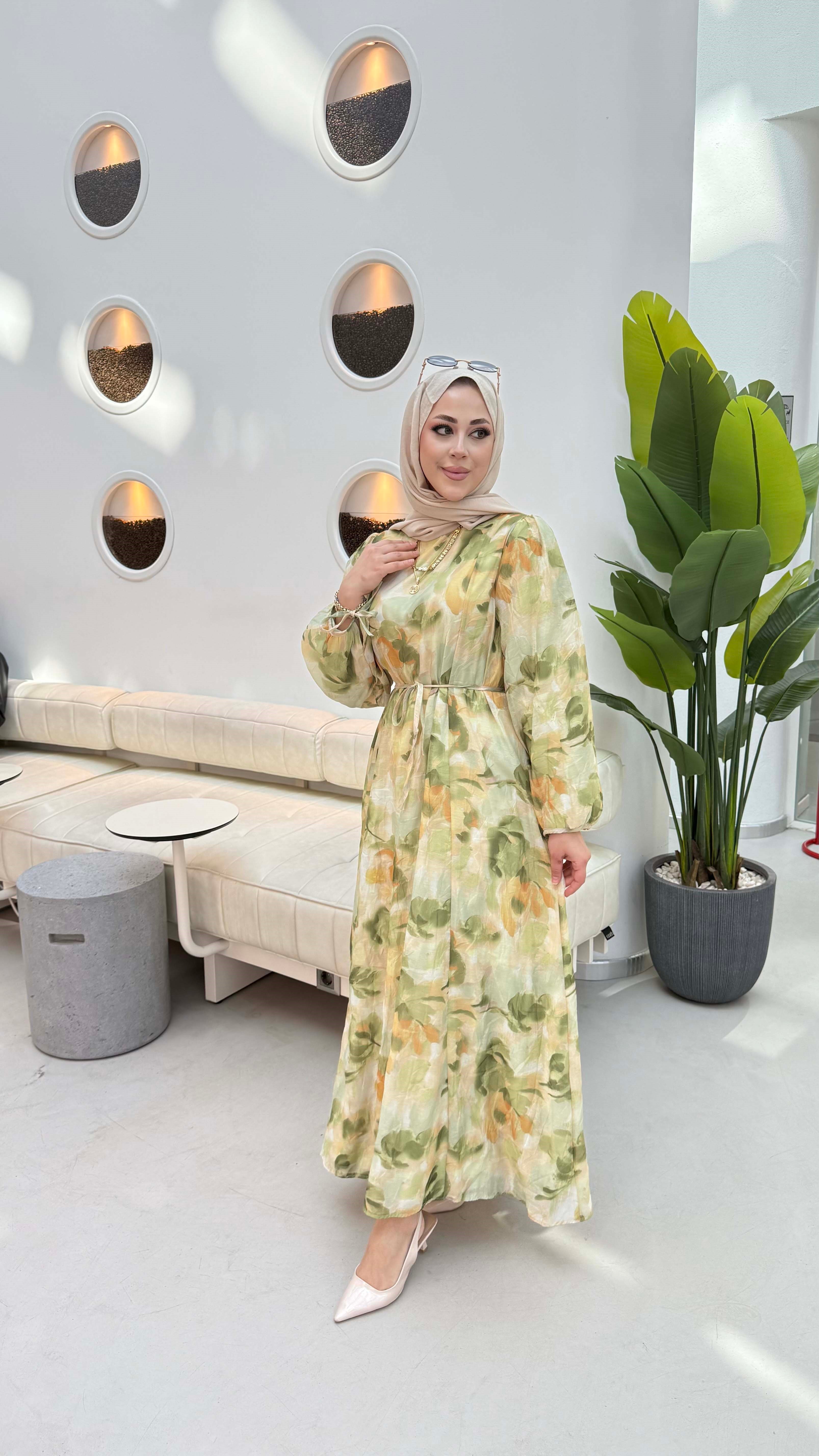 Rengin Elbise Yeşil 25135