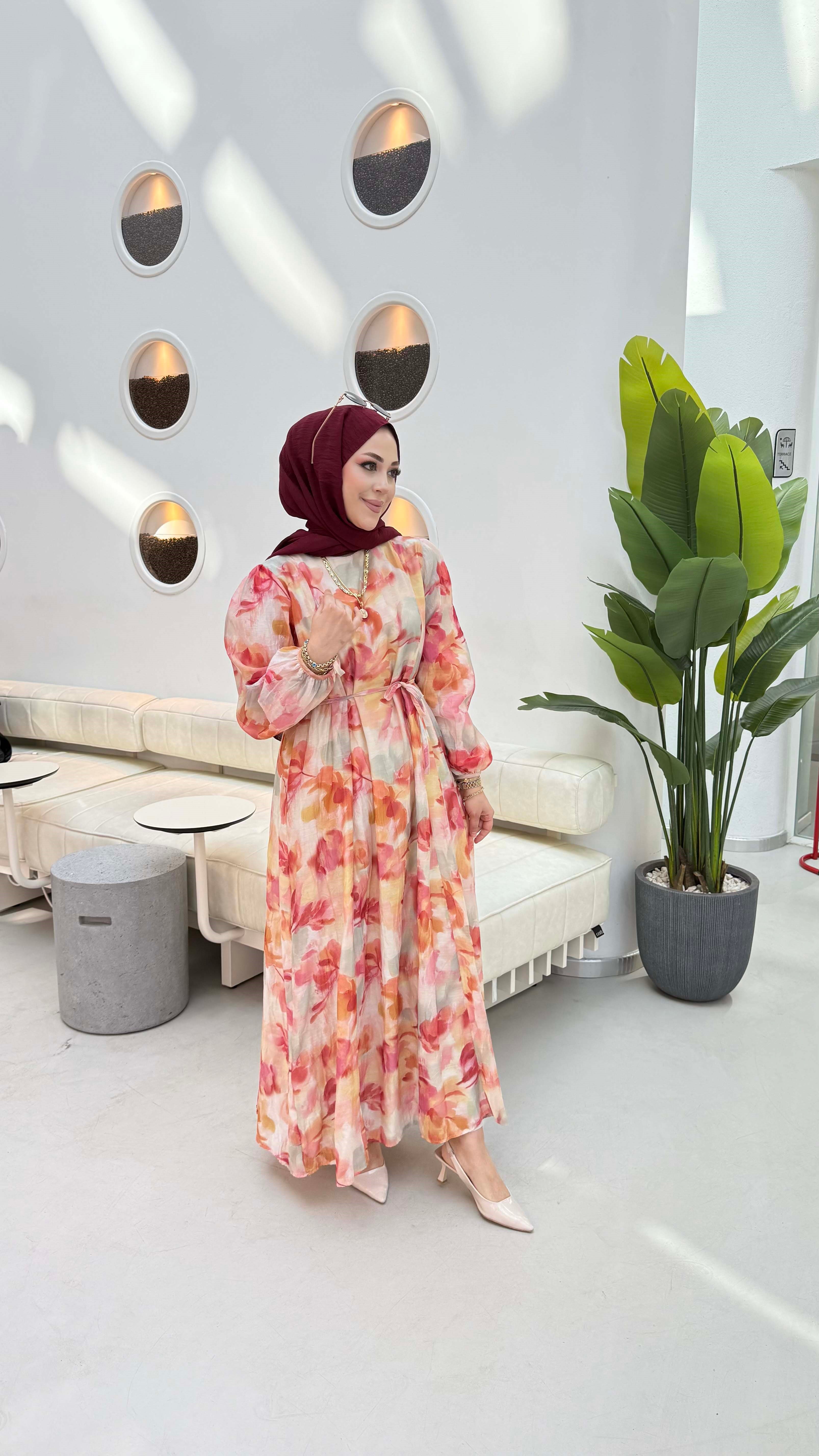 Rengin Elbise Pembe 25135