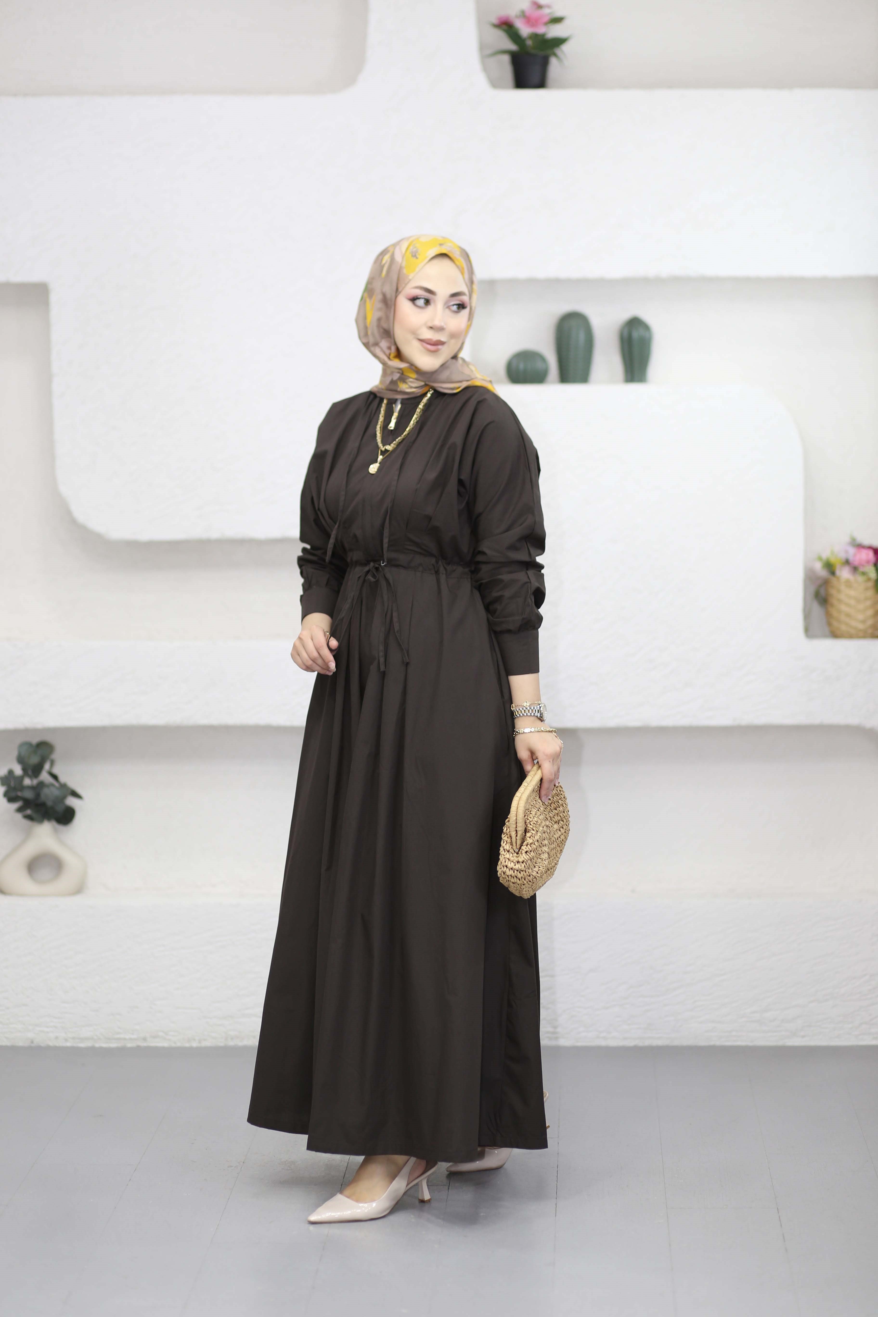 Merve Elbise Kahverengi 5027