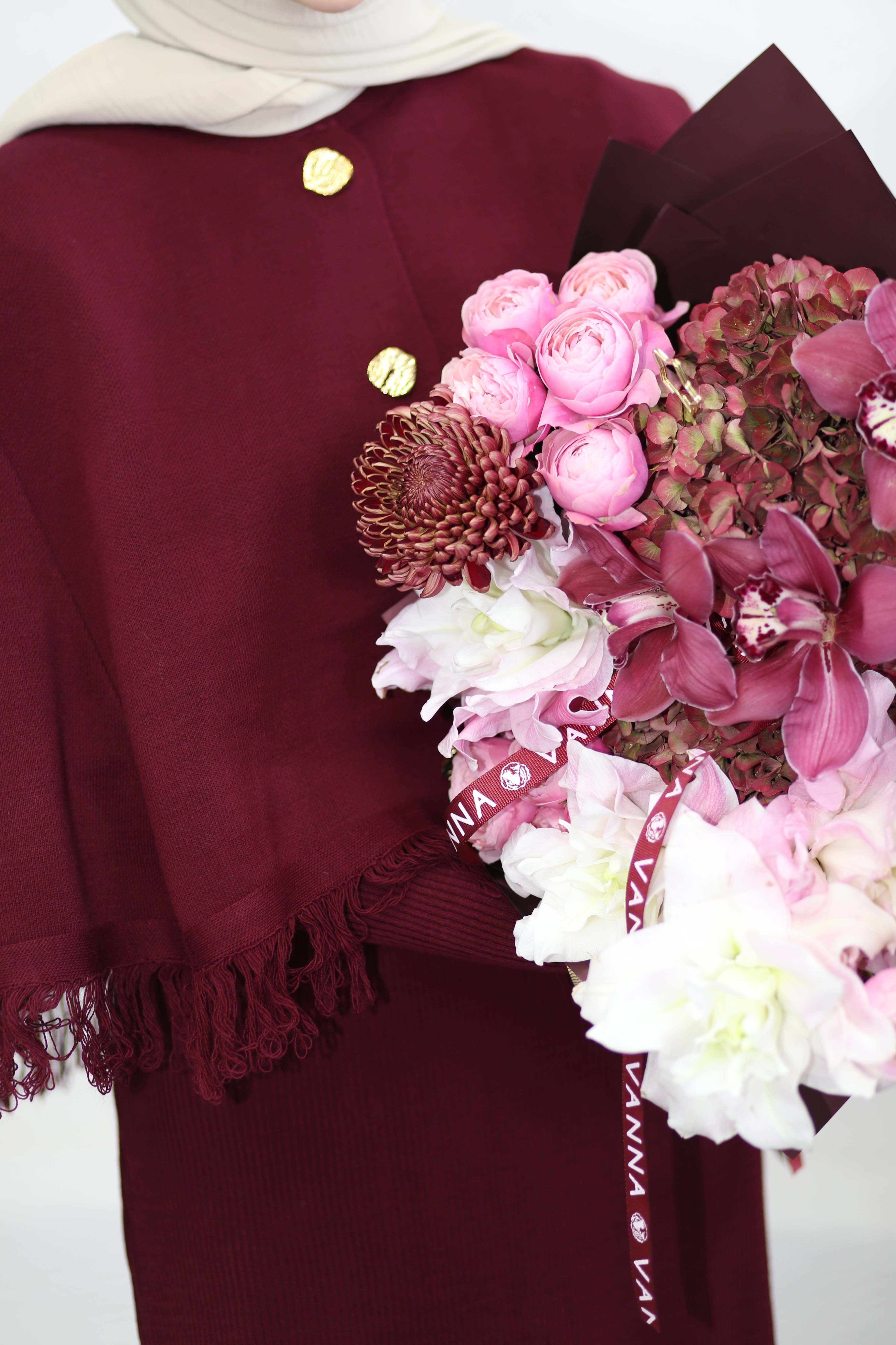 Saldo Ceketli Elbise Bordo 25880