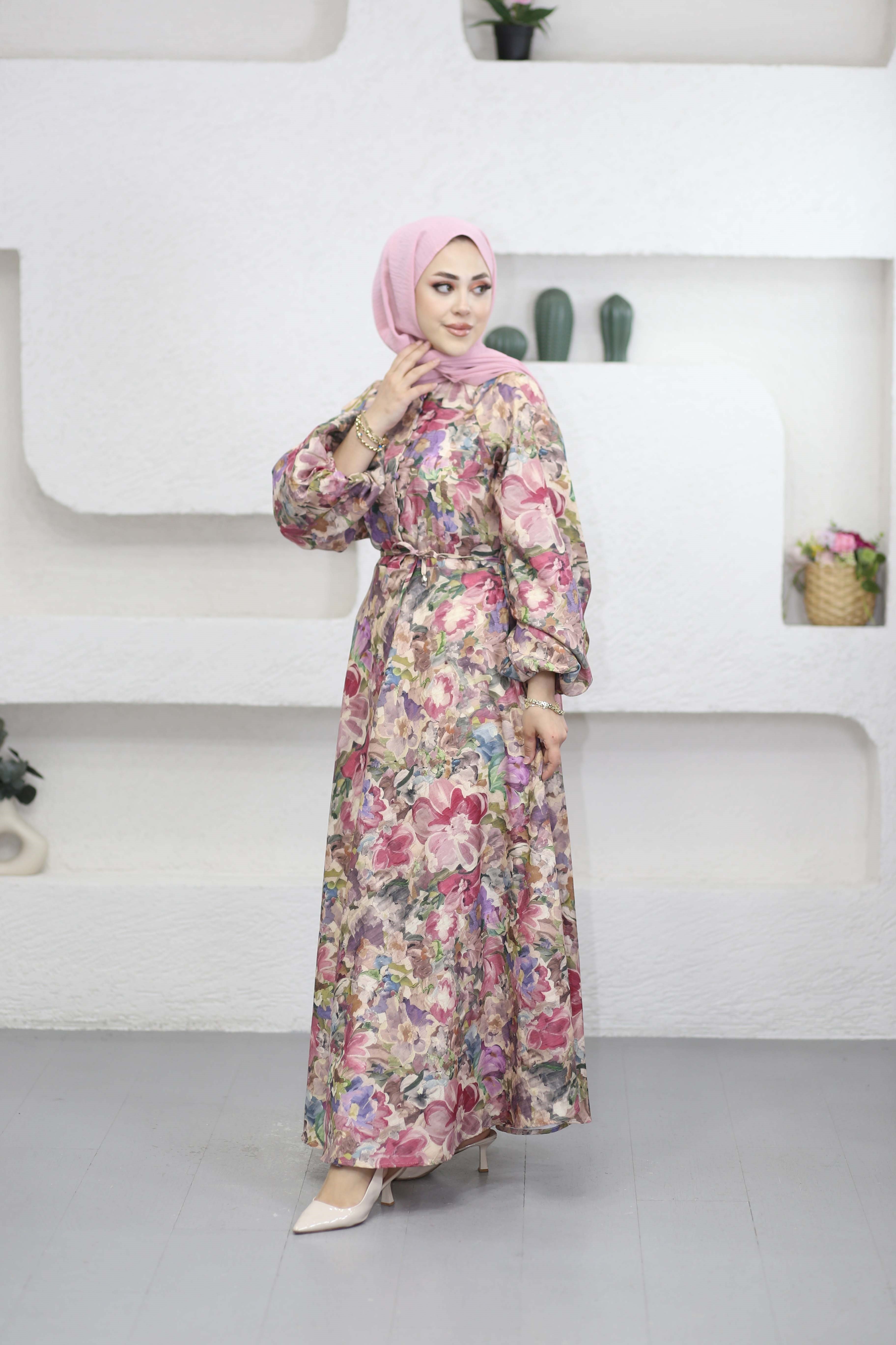 Empir Gömlek Elbise Pembe 35091