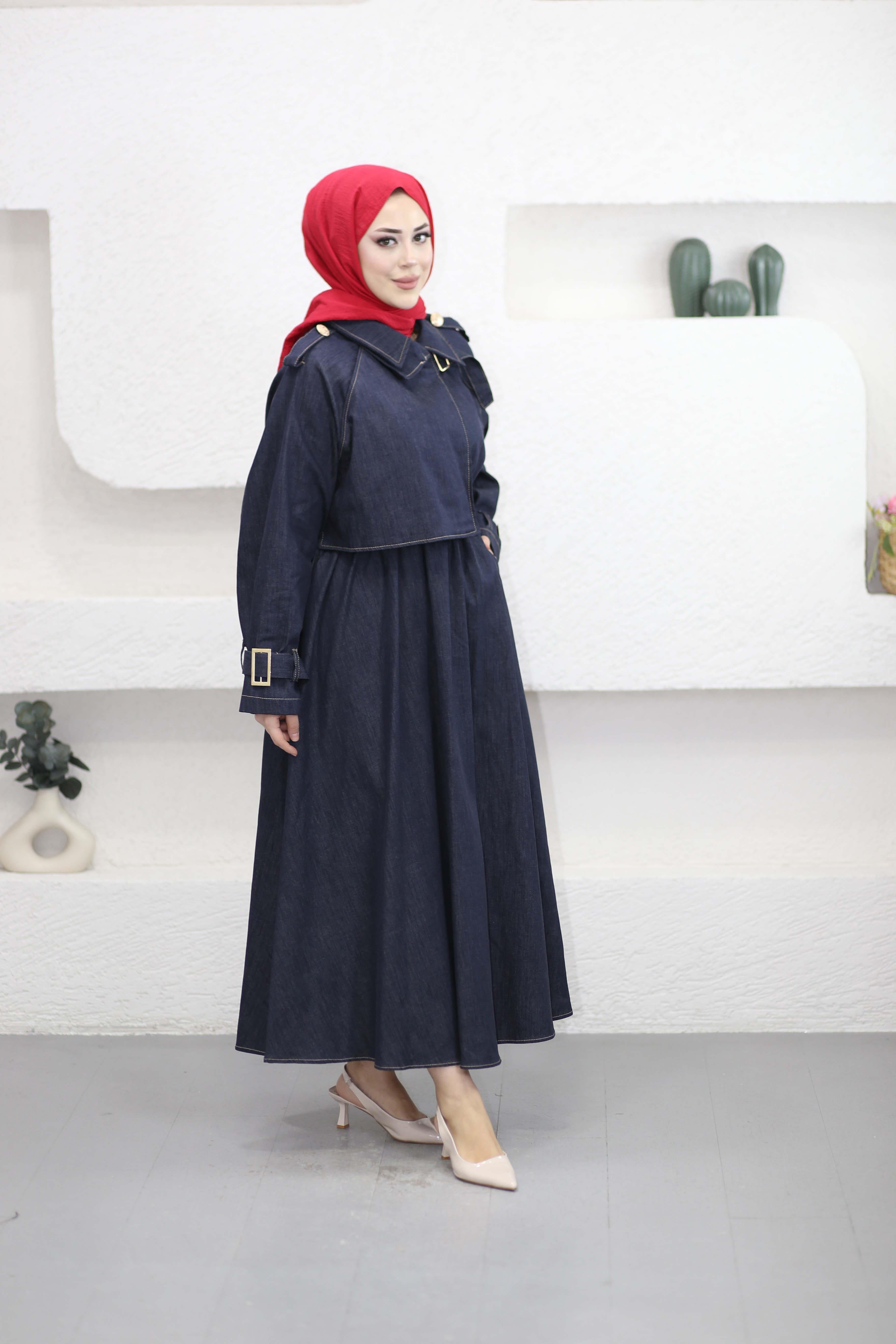 Vera Trenç Elbise Lacivert 8417