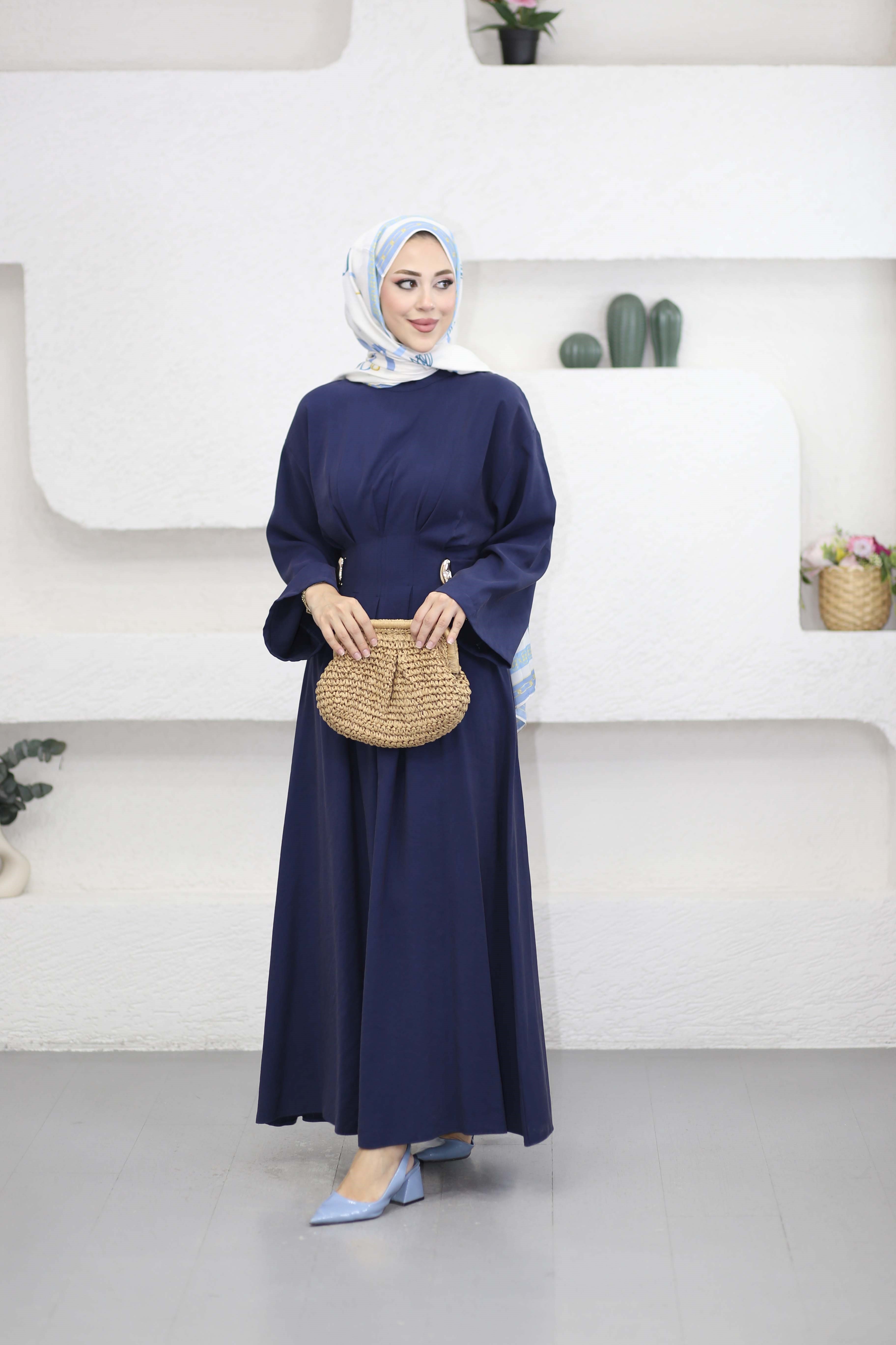 Beli Toka Pensli Elbise Lacivert 5526