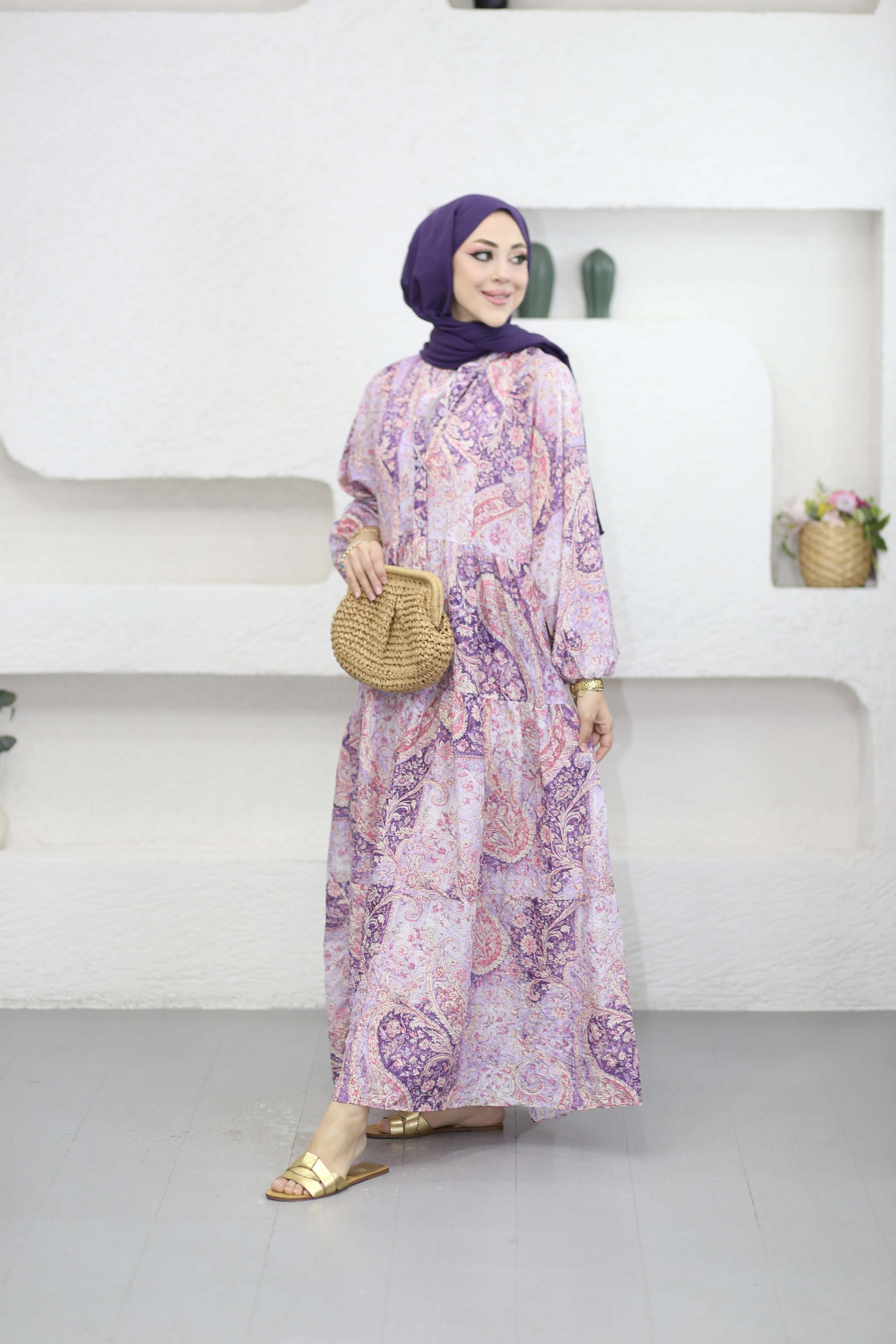 Babil Elbise Lila 5014