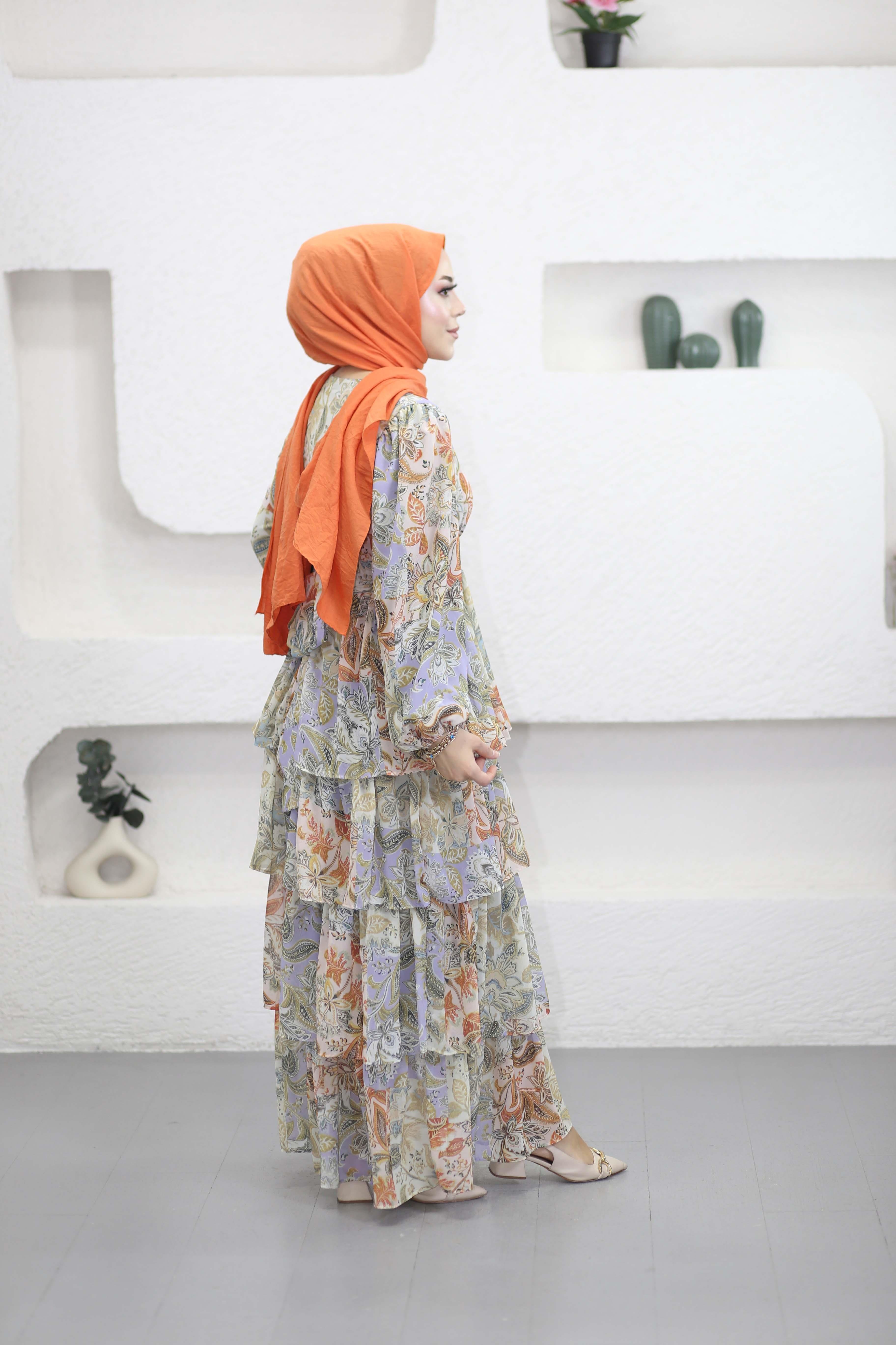 Afife Elbise Lila 1212