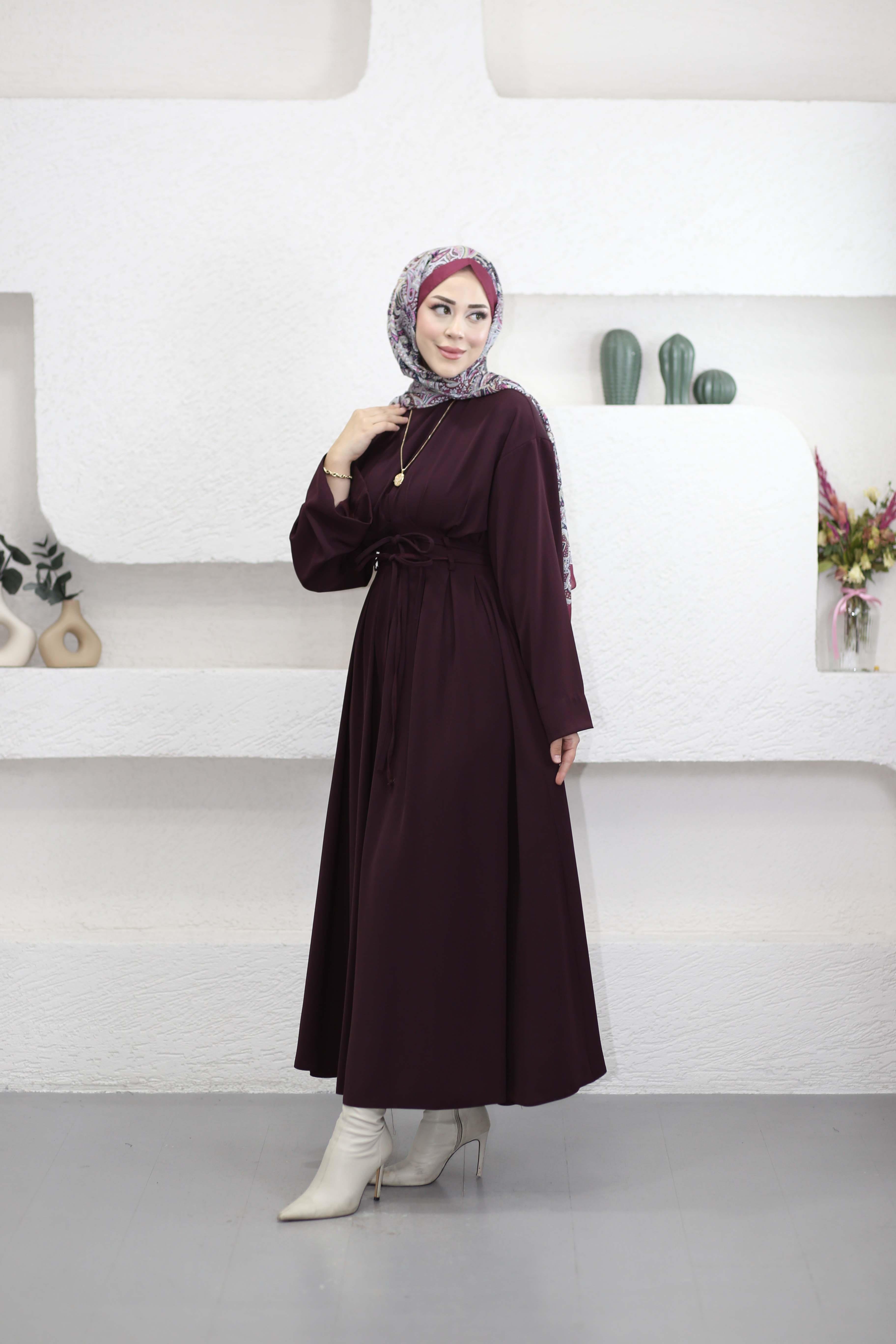 İriz Elbise Bordo 5003
