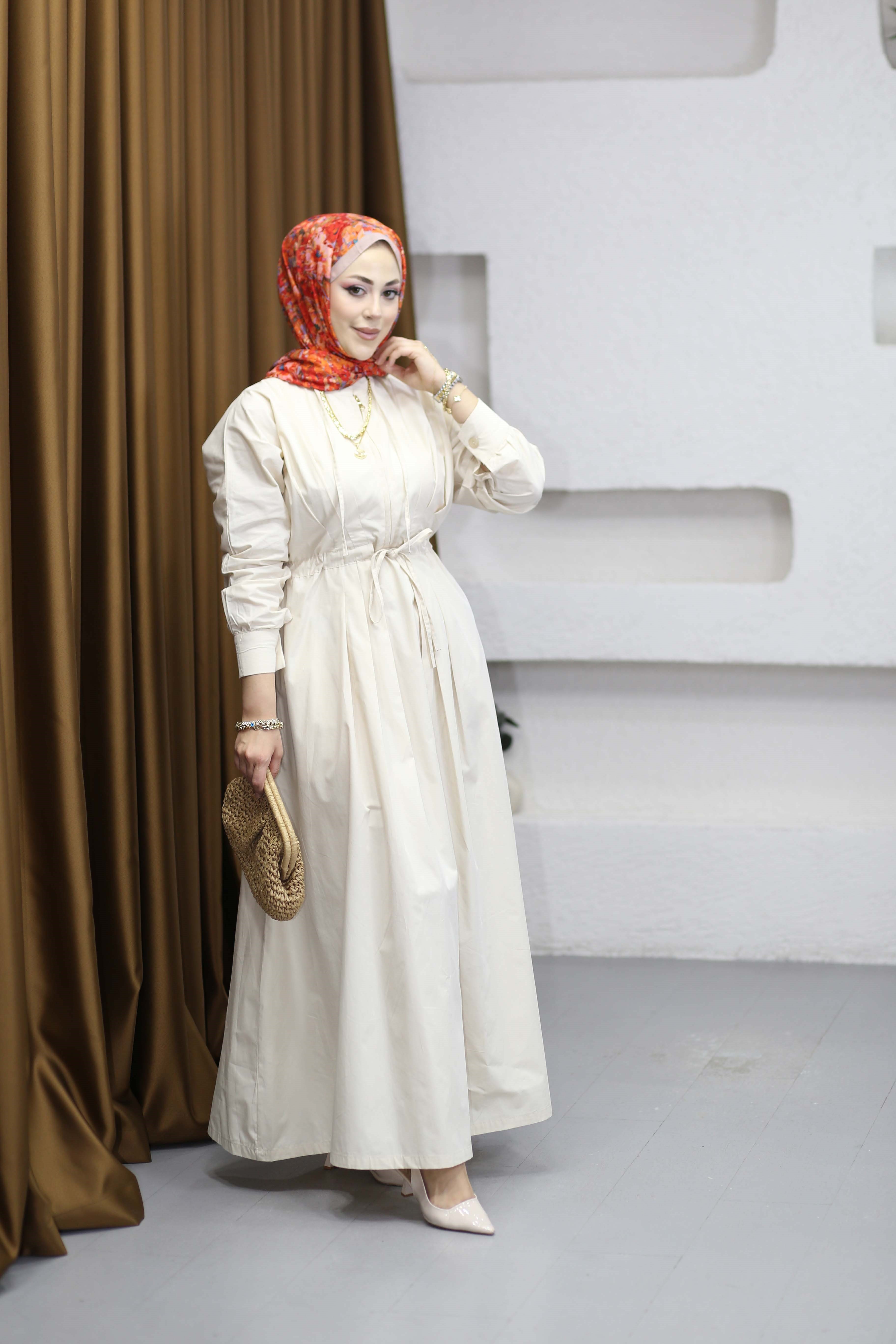 Merve Elbise Krem 5027