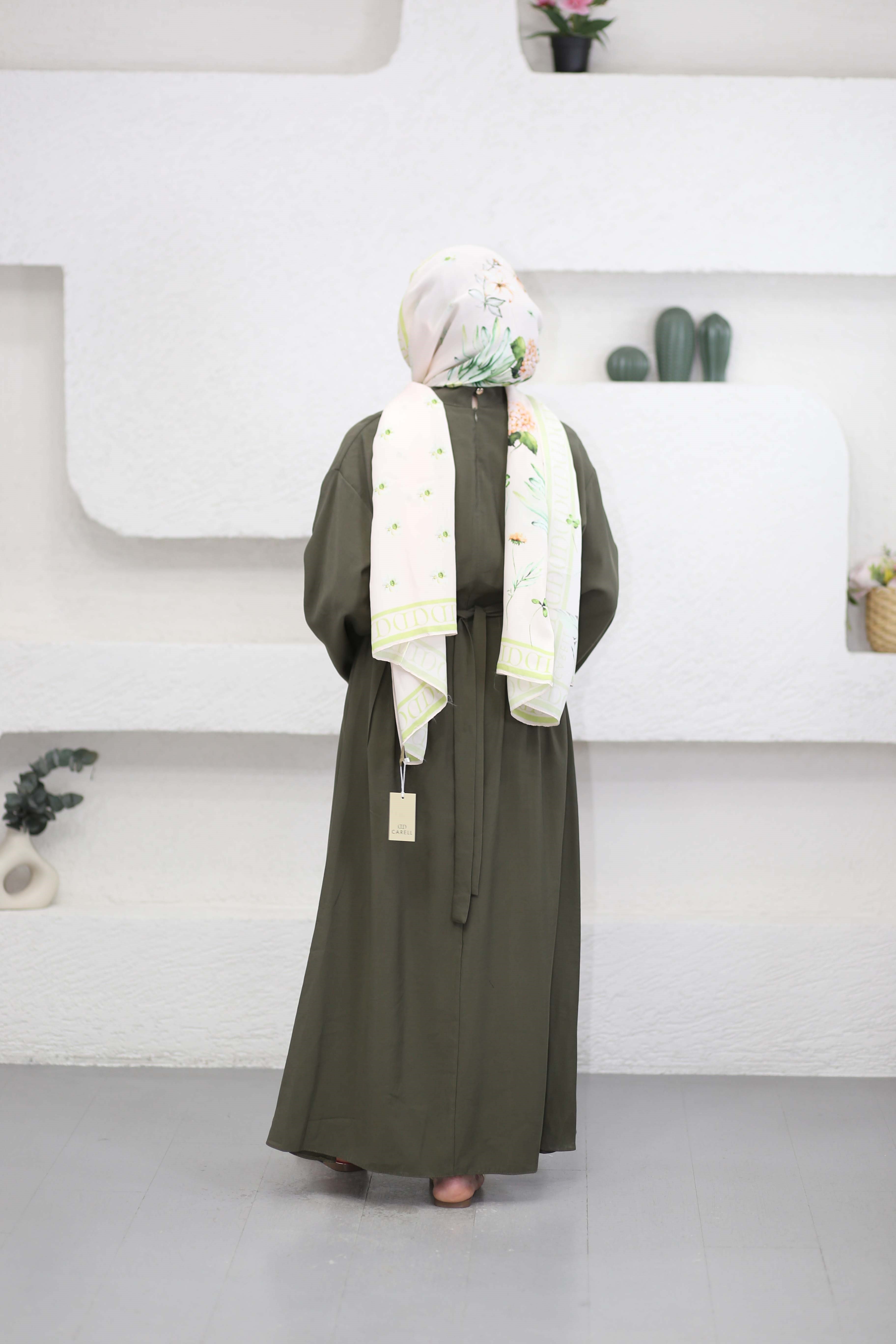 Beli Toka Pensli Elbise Haki 5526