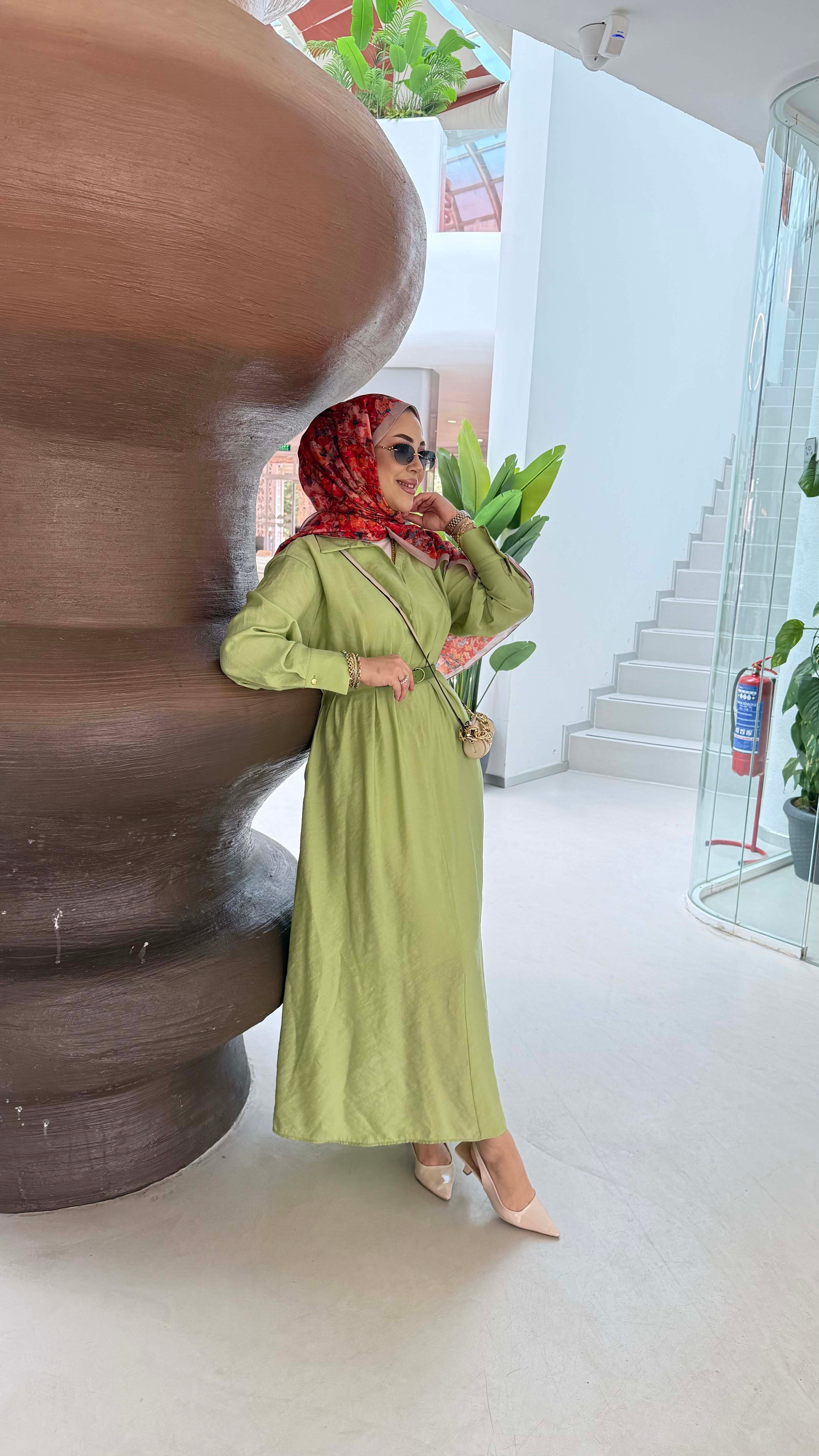Reva Elbise Fıstık Yeşil 1631