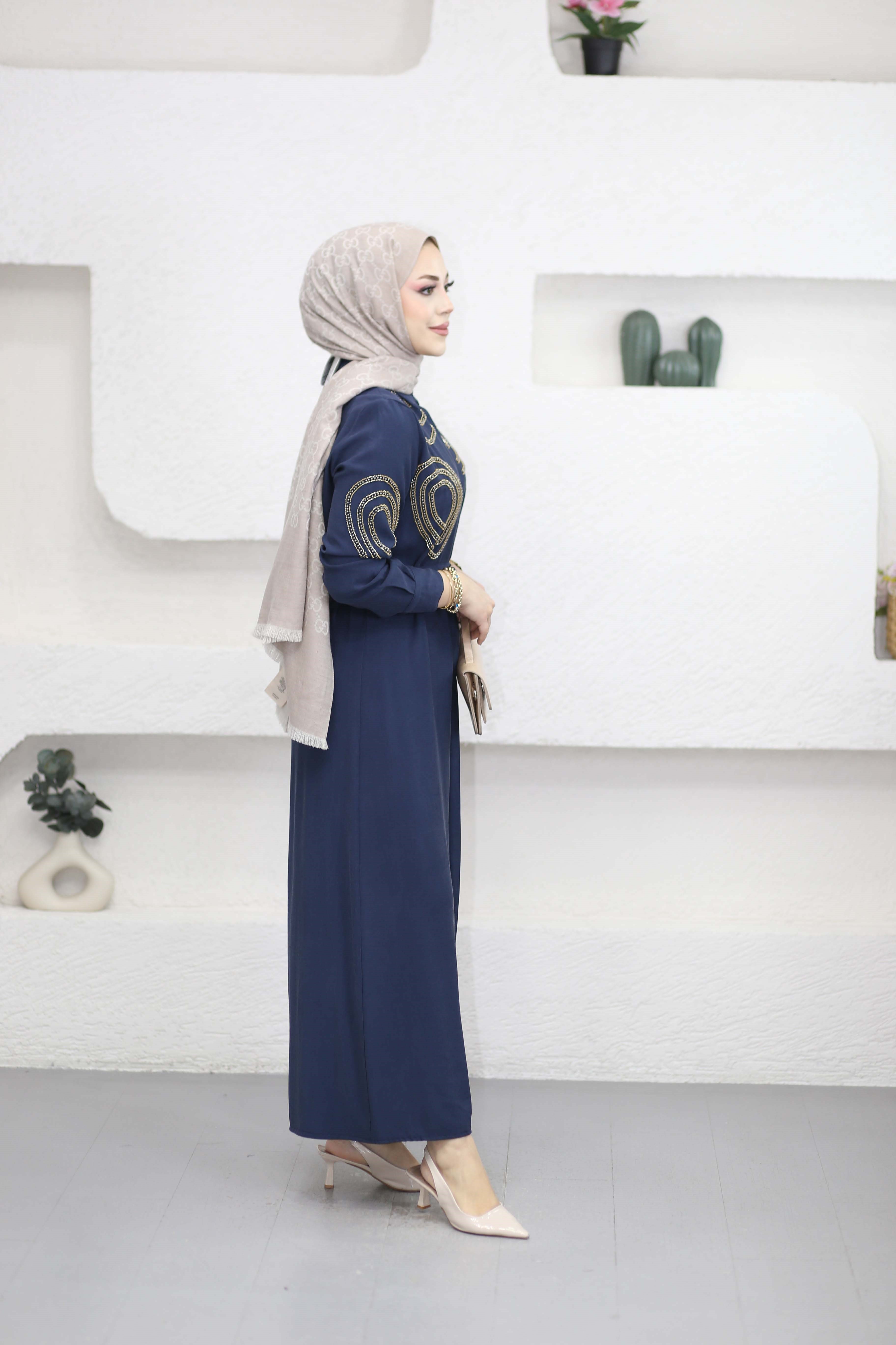 Asya Elbise Lacivert 1502
