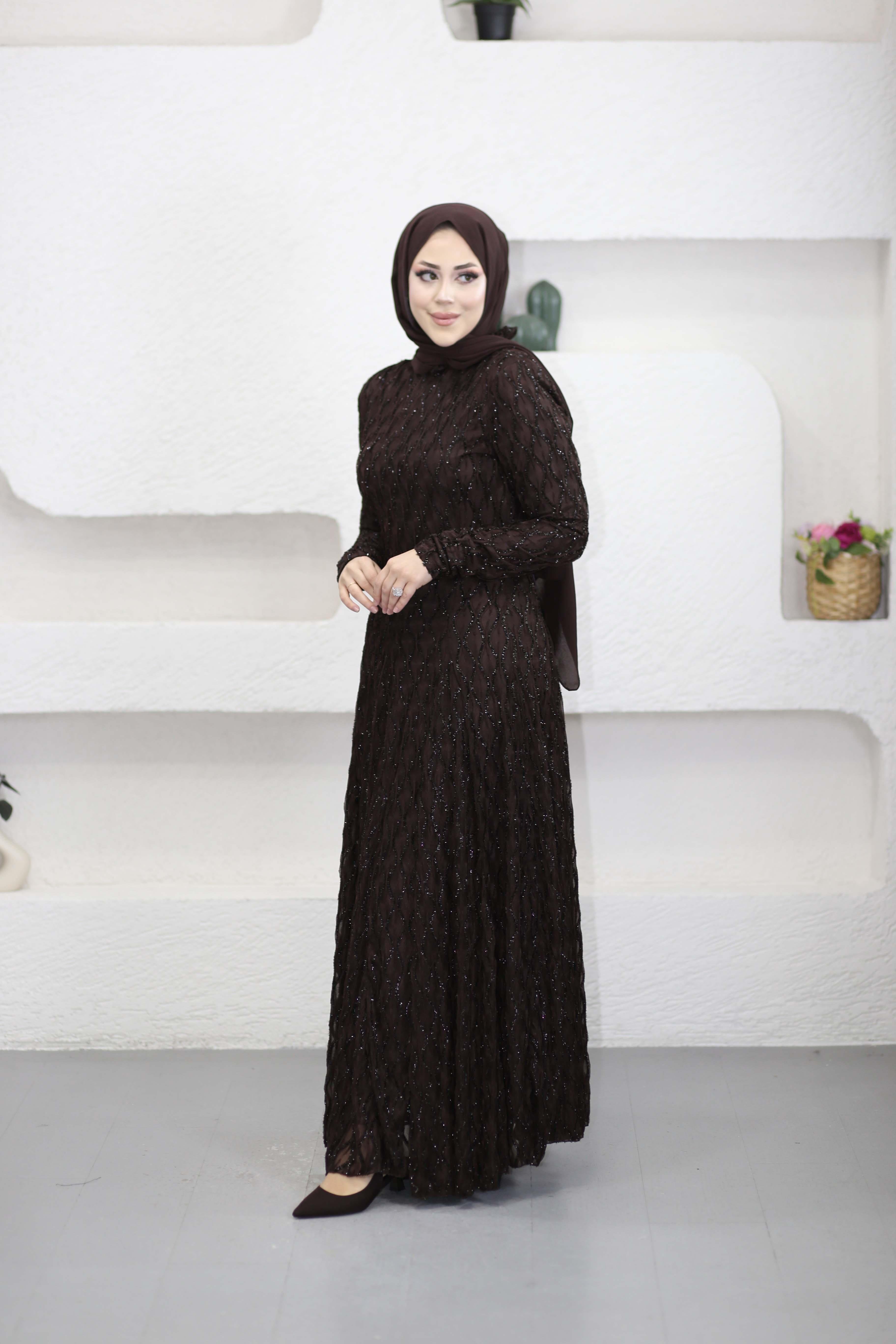 Yeşim Elbise Kahverengi 6562