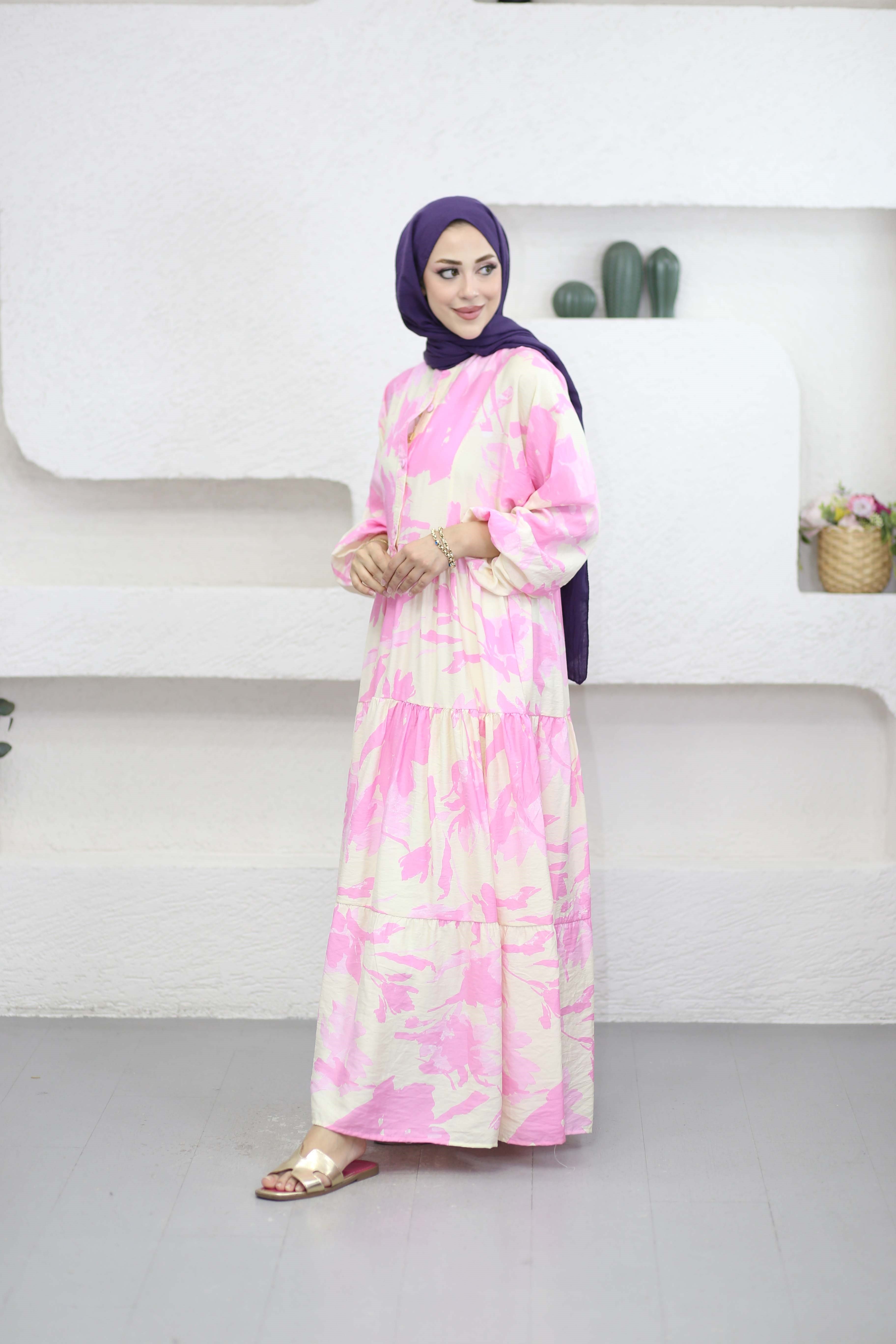 Damla Elbise Pembe 9241