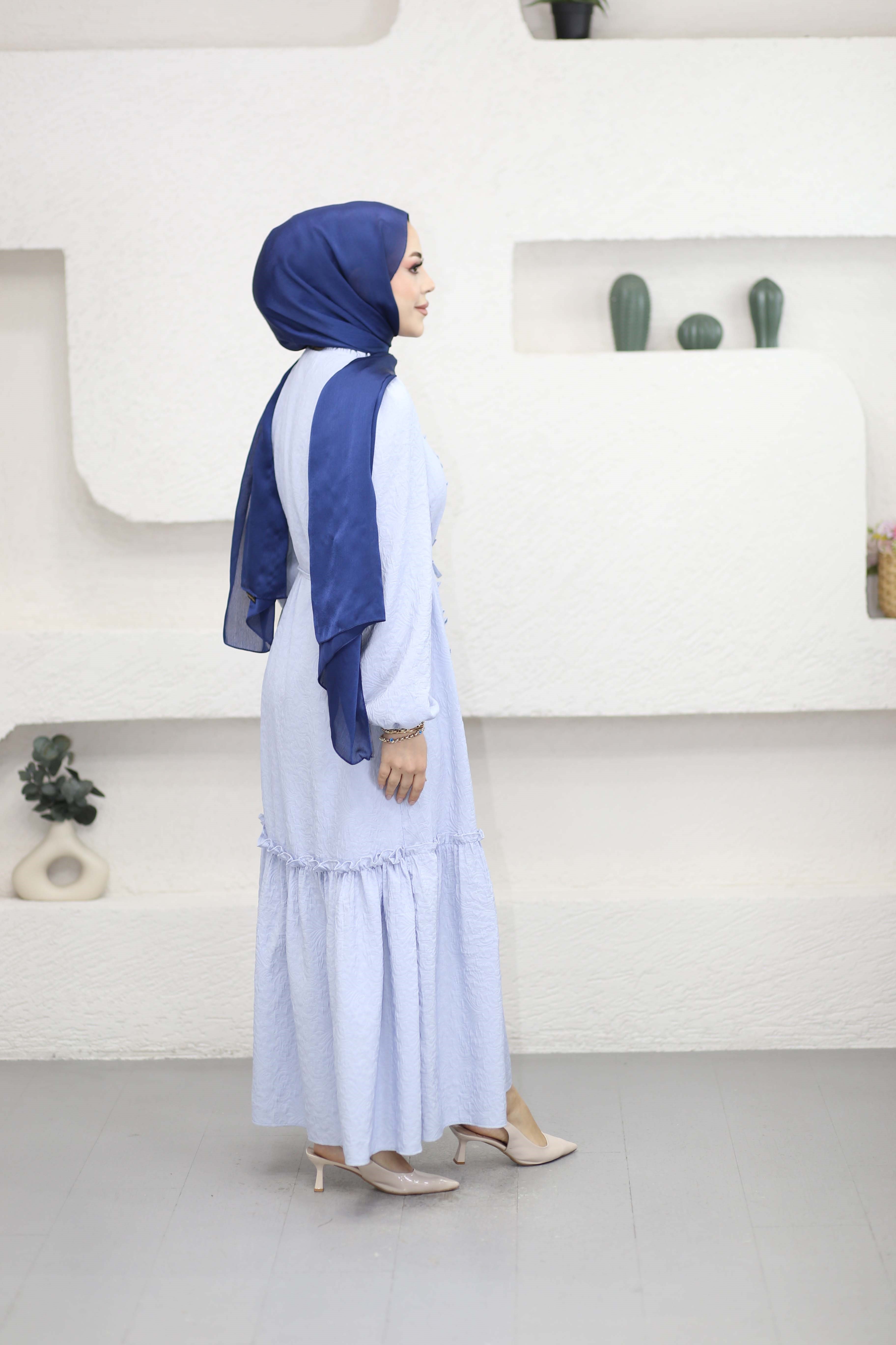 Gofre Elbise Bebe Mavi 1503