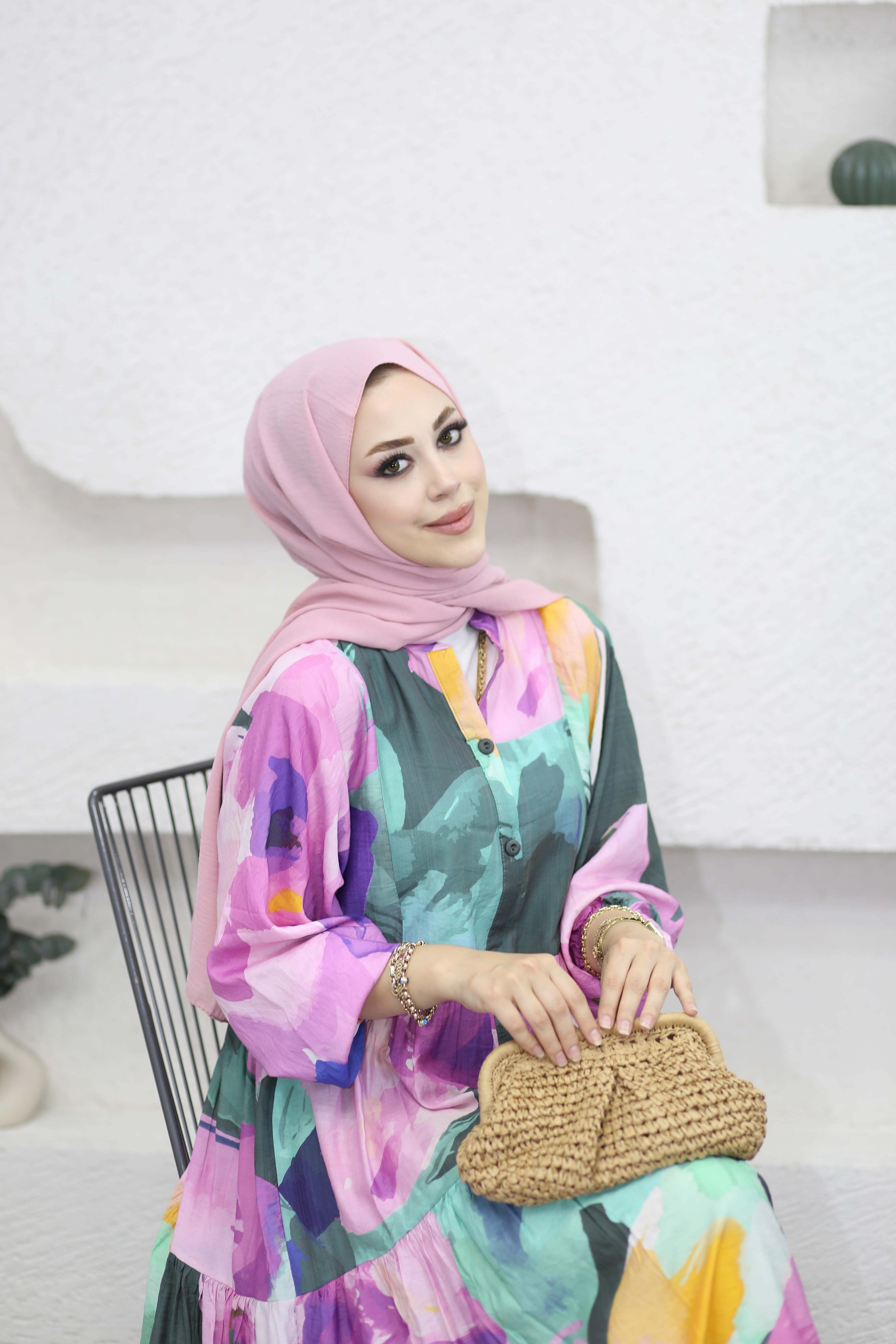 Hilla Elbise Mor 4221