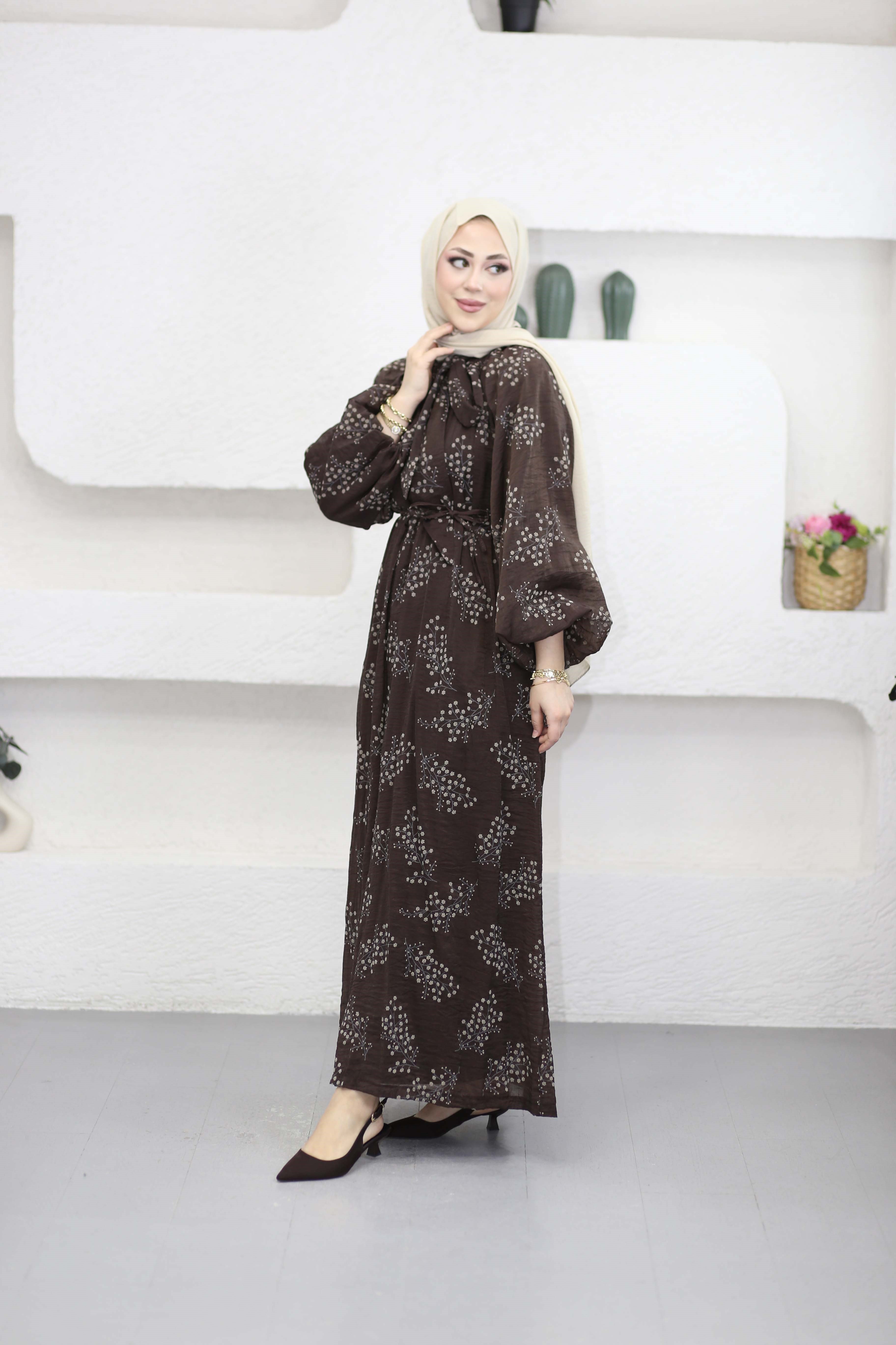 Bahar Elbise Kahverengi 25134