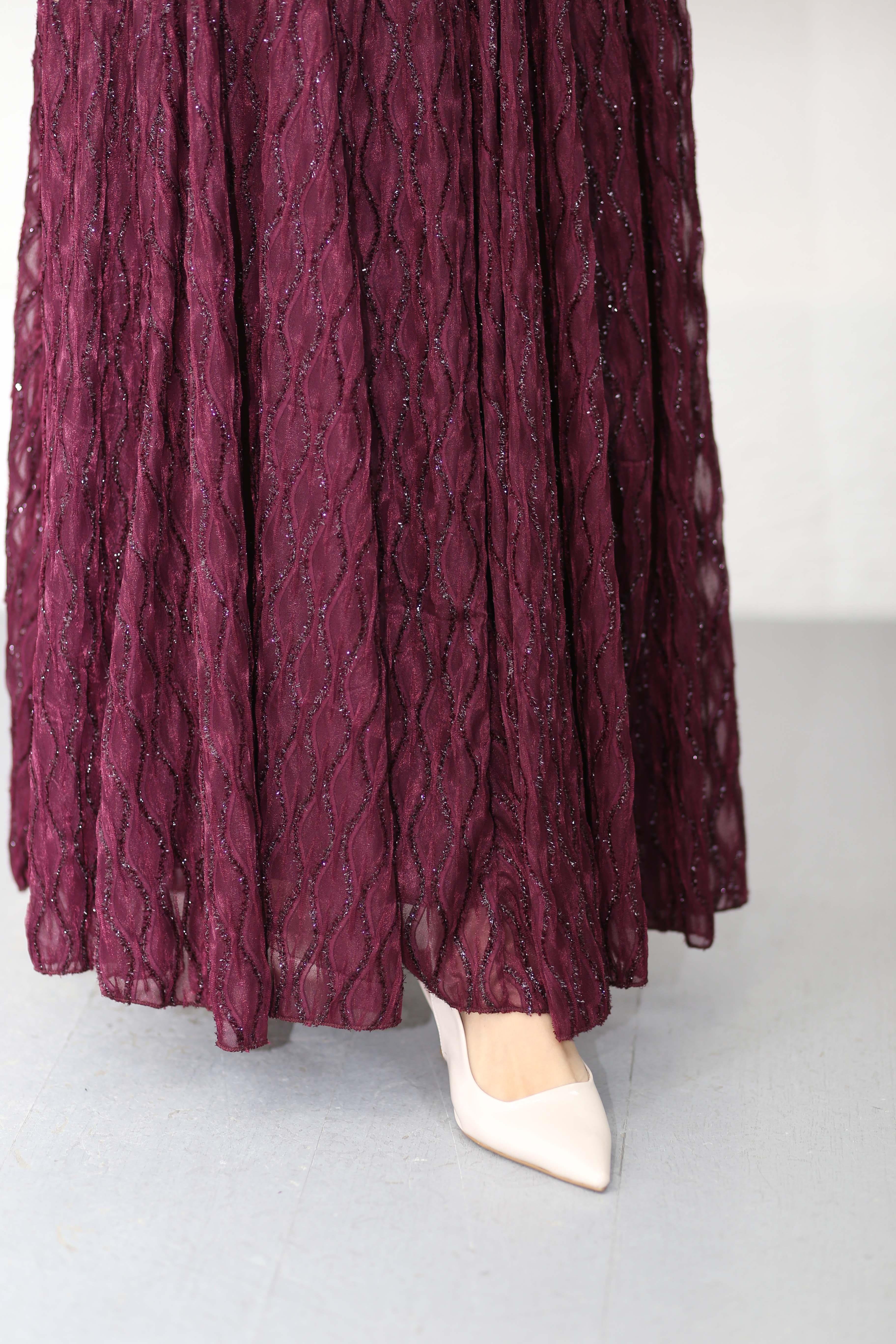 Yeşim Elbise Bordo 6562