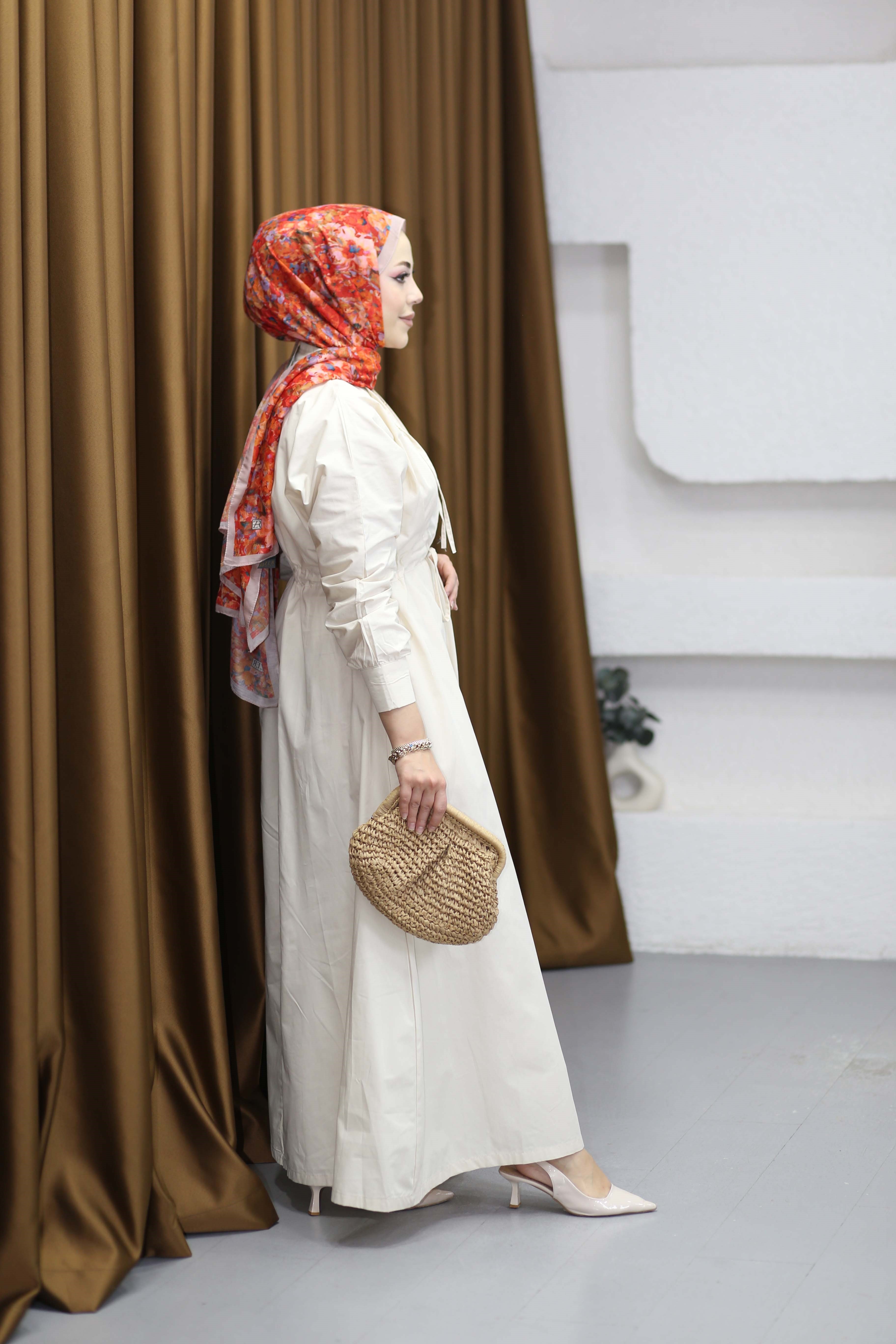 Merve Elbise Krem 5027