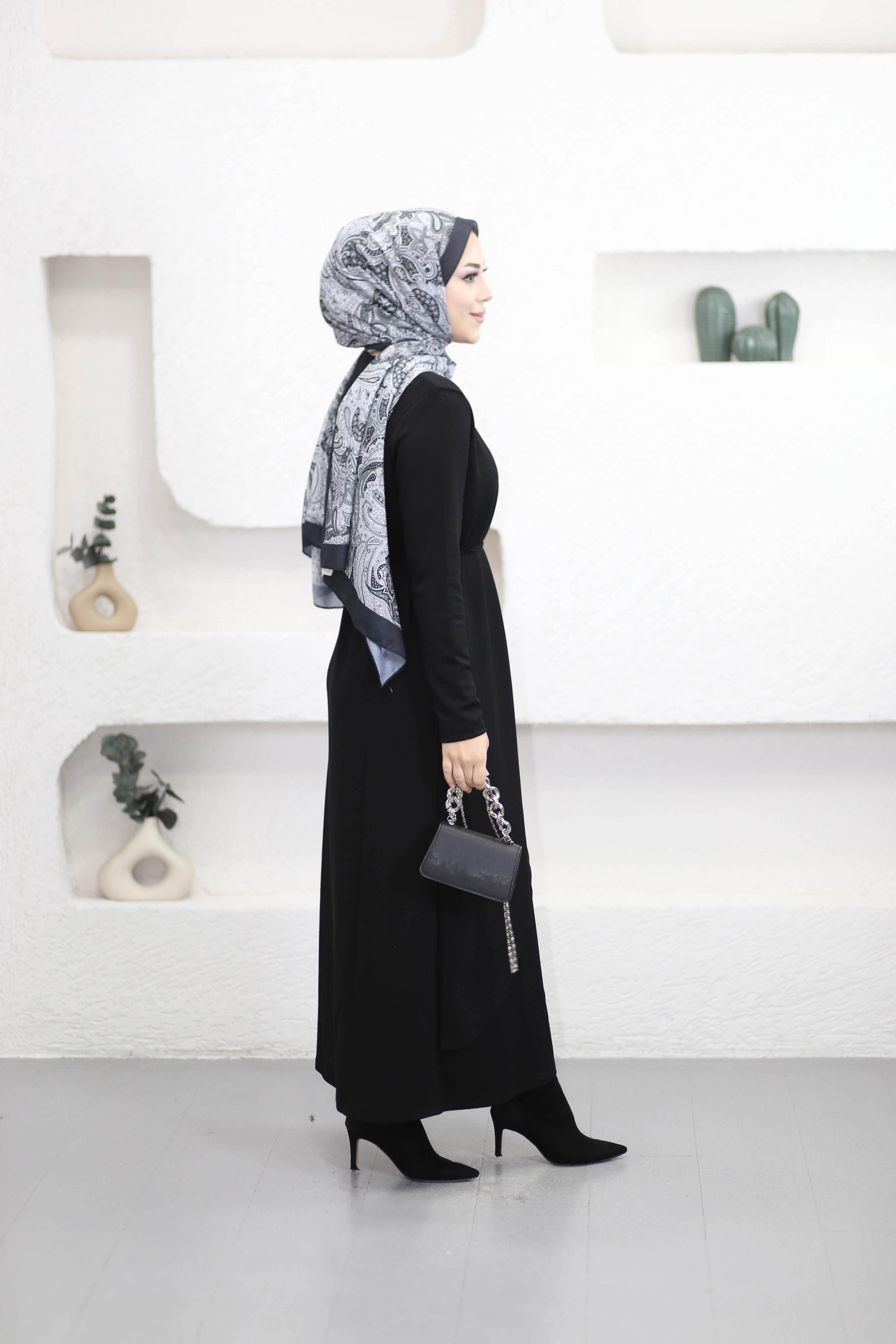 Tokalı Elbise Siyah 5277