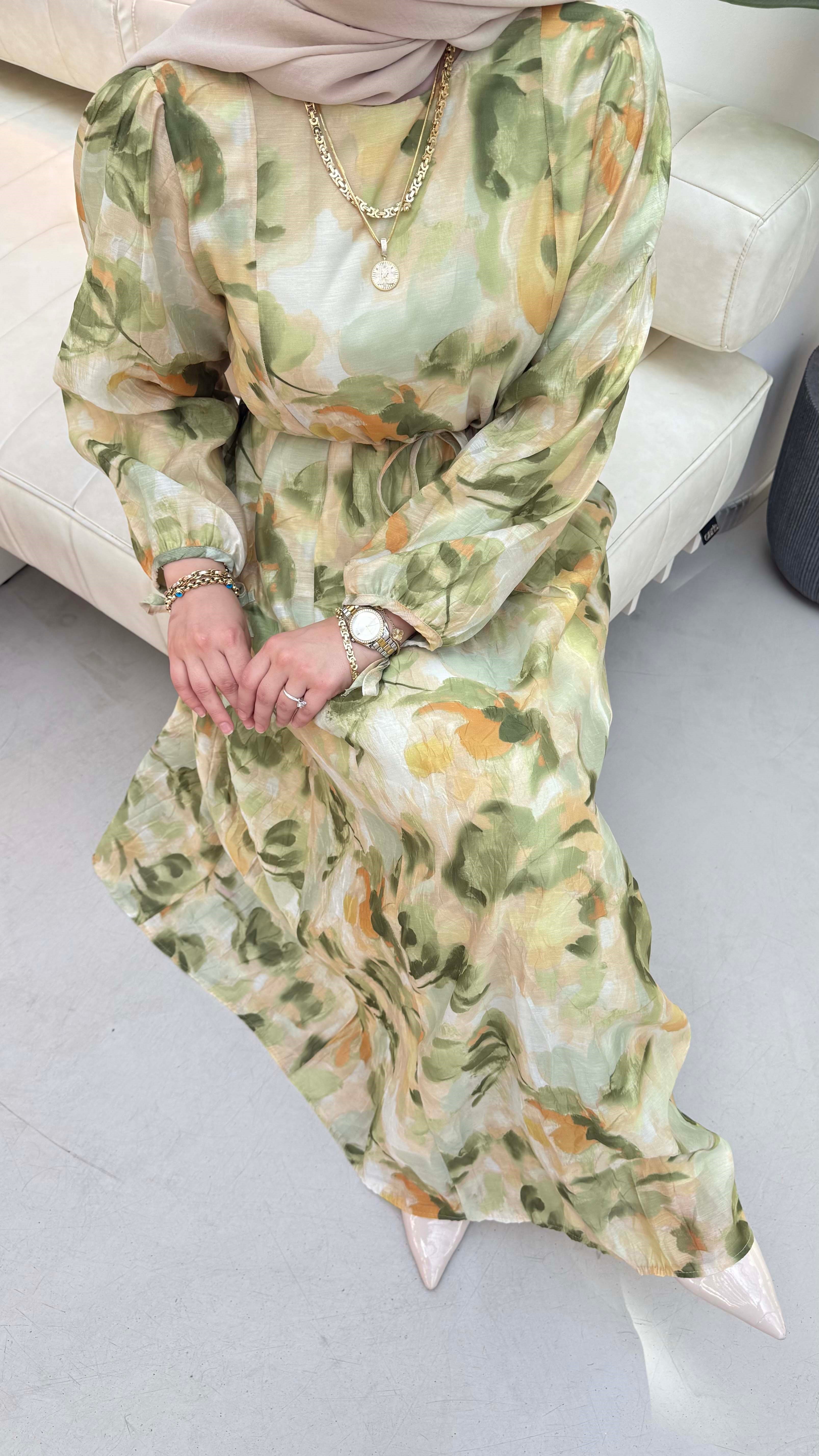 Rengin Elbise Yeşil 25135