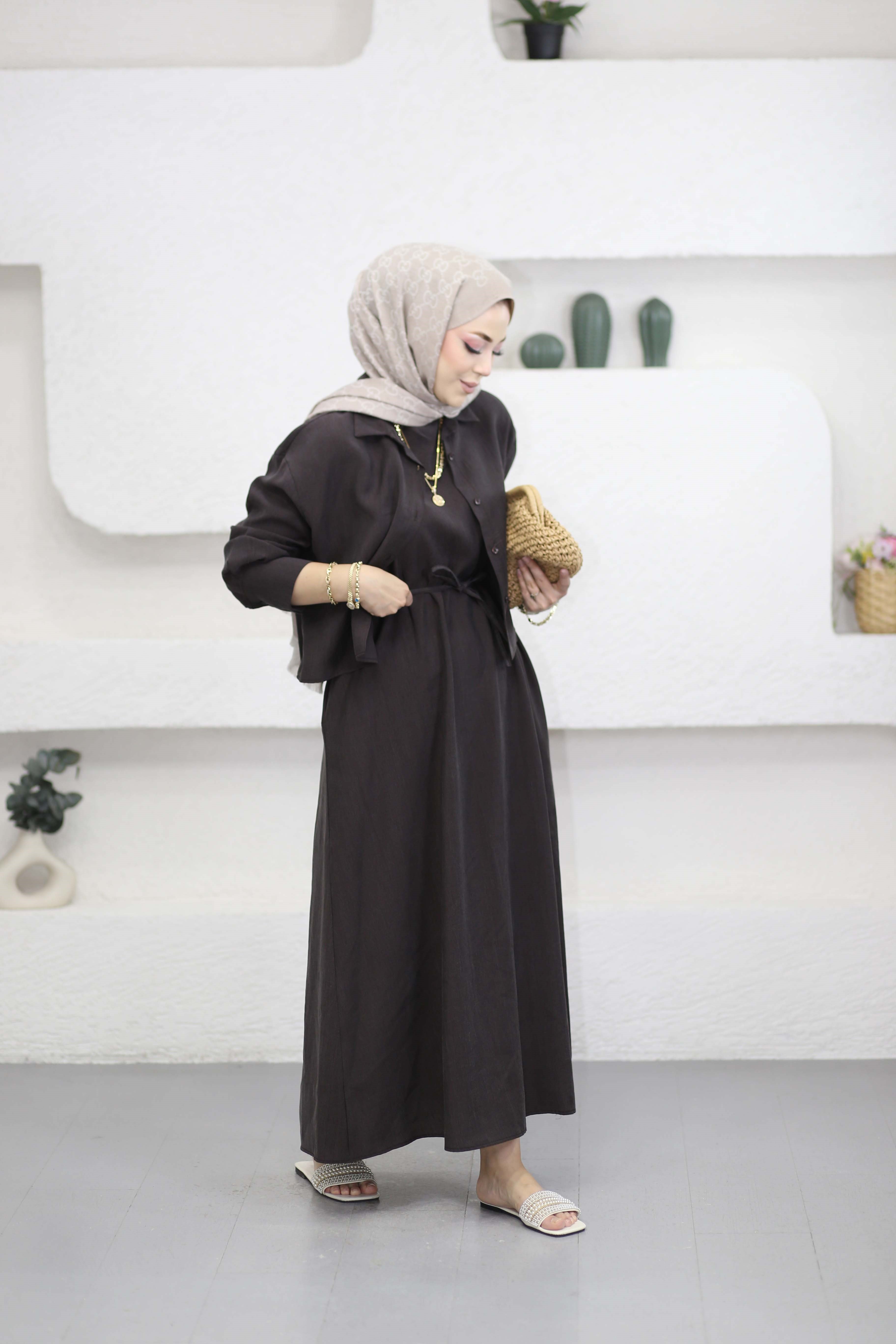Sümüş Elbise Kahverengi 379