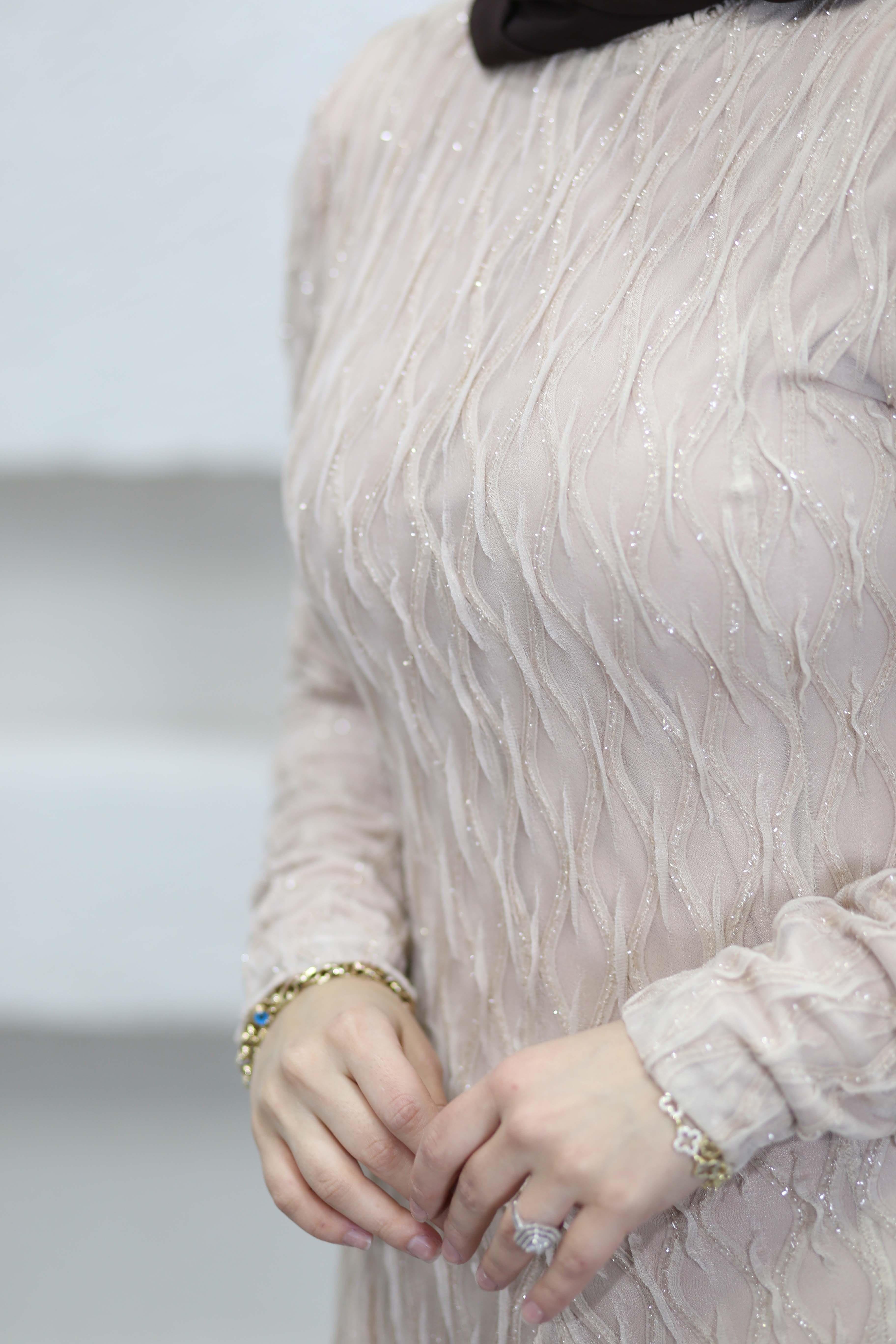 Yeşim Elbise Krem 6562