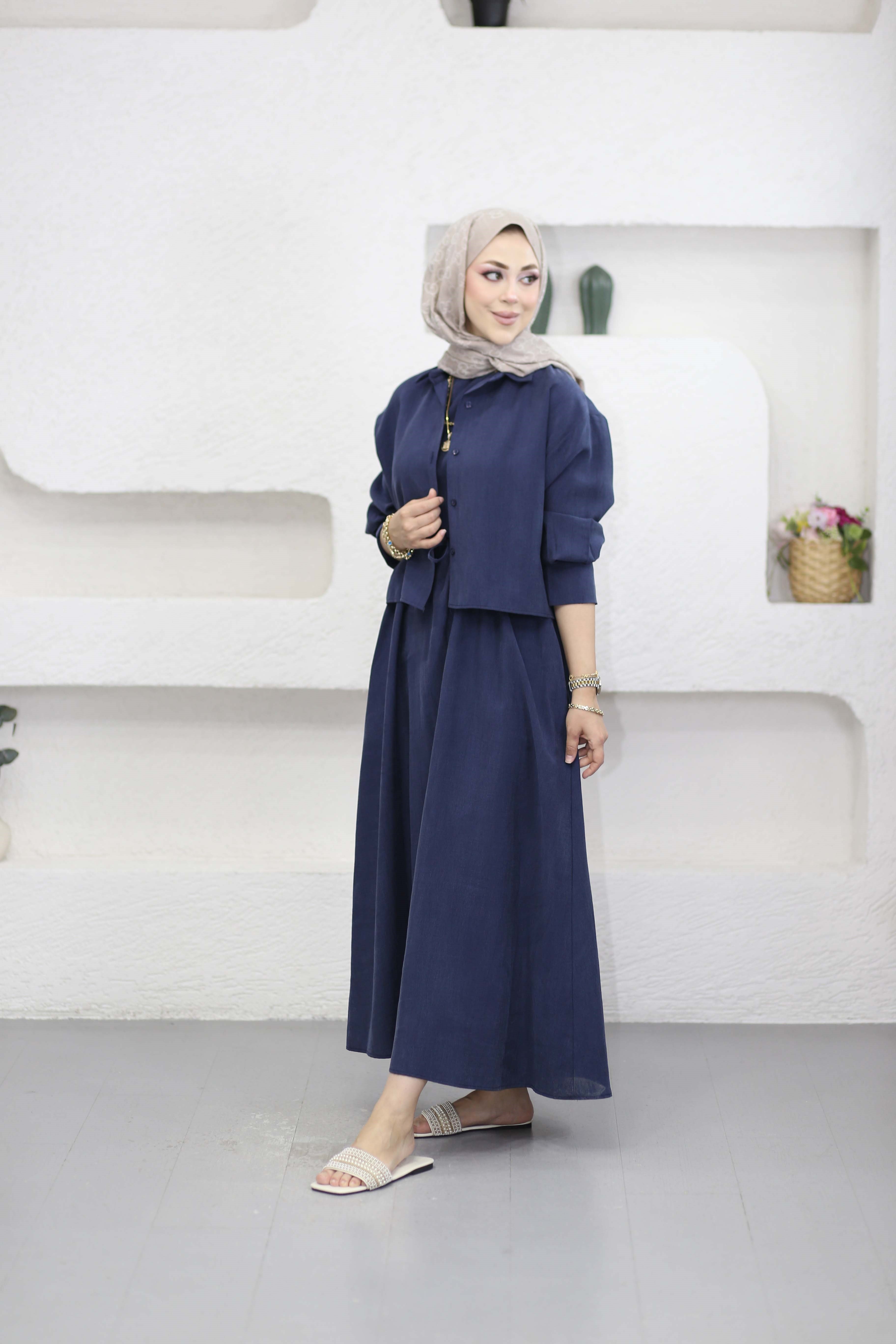 Sümüş Elbise Lacivert 379