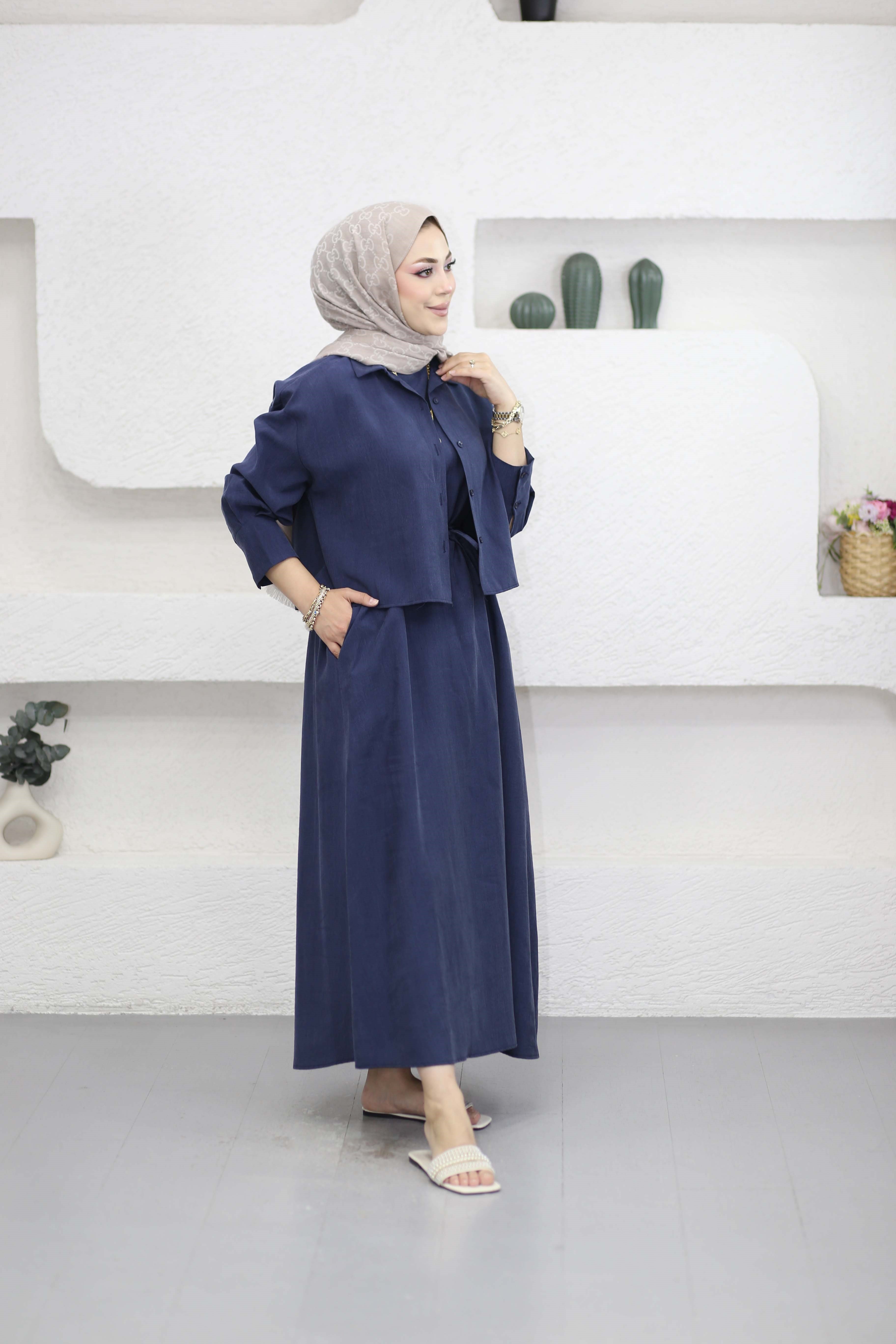 Sümüş Elbise Lacivert 379
