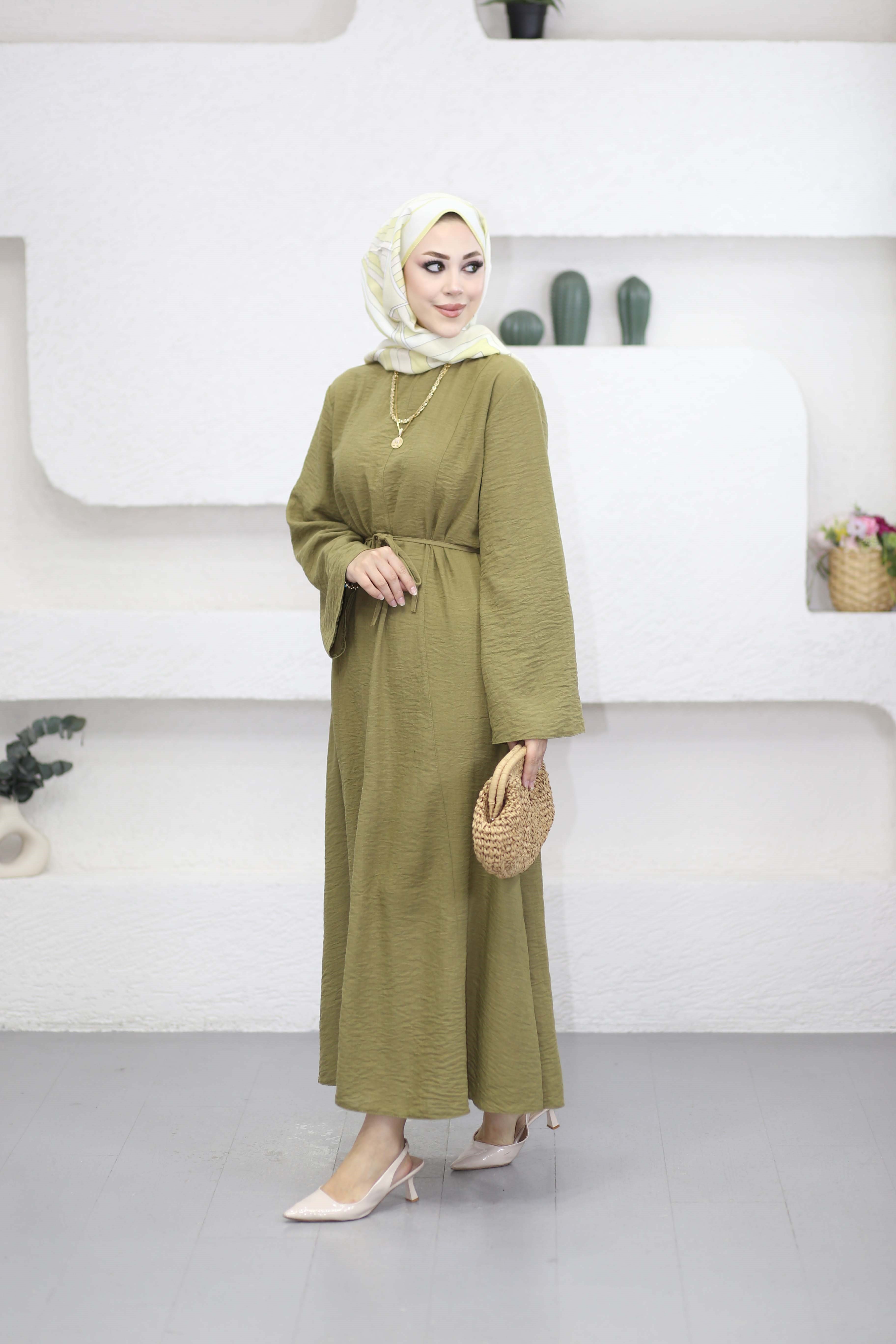 Asude Elbise Yağ Yeşili 8506
