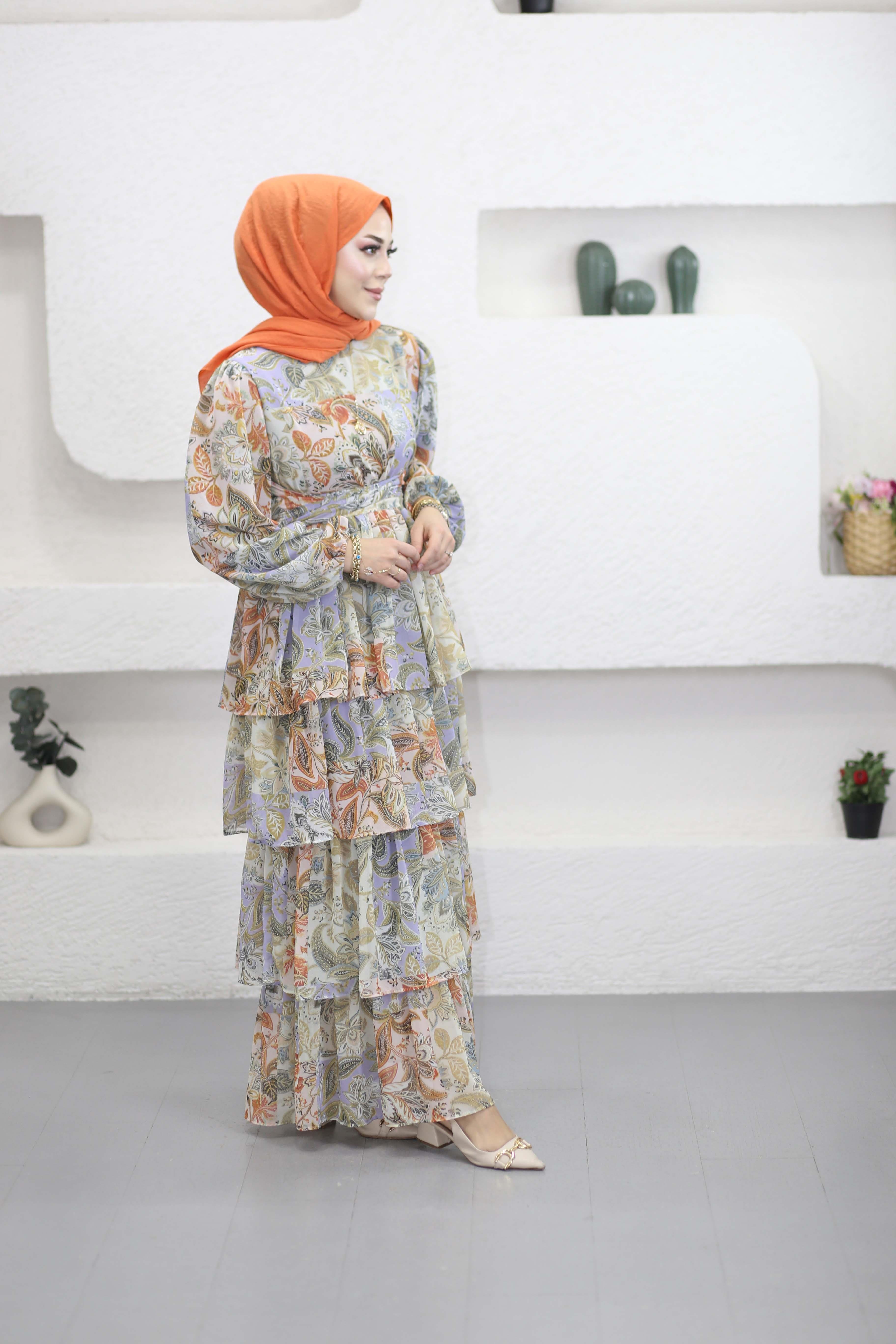 Afife Elbise Lila 1212