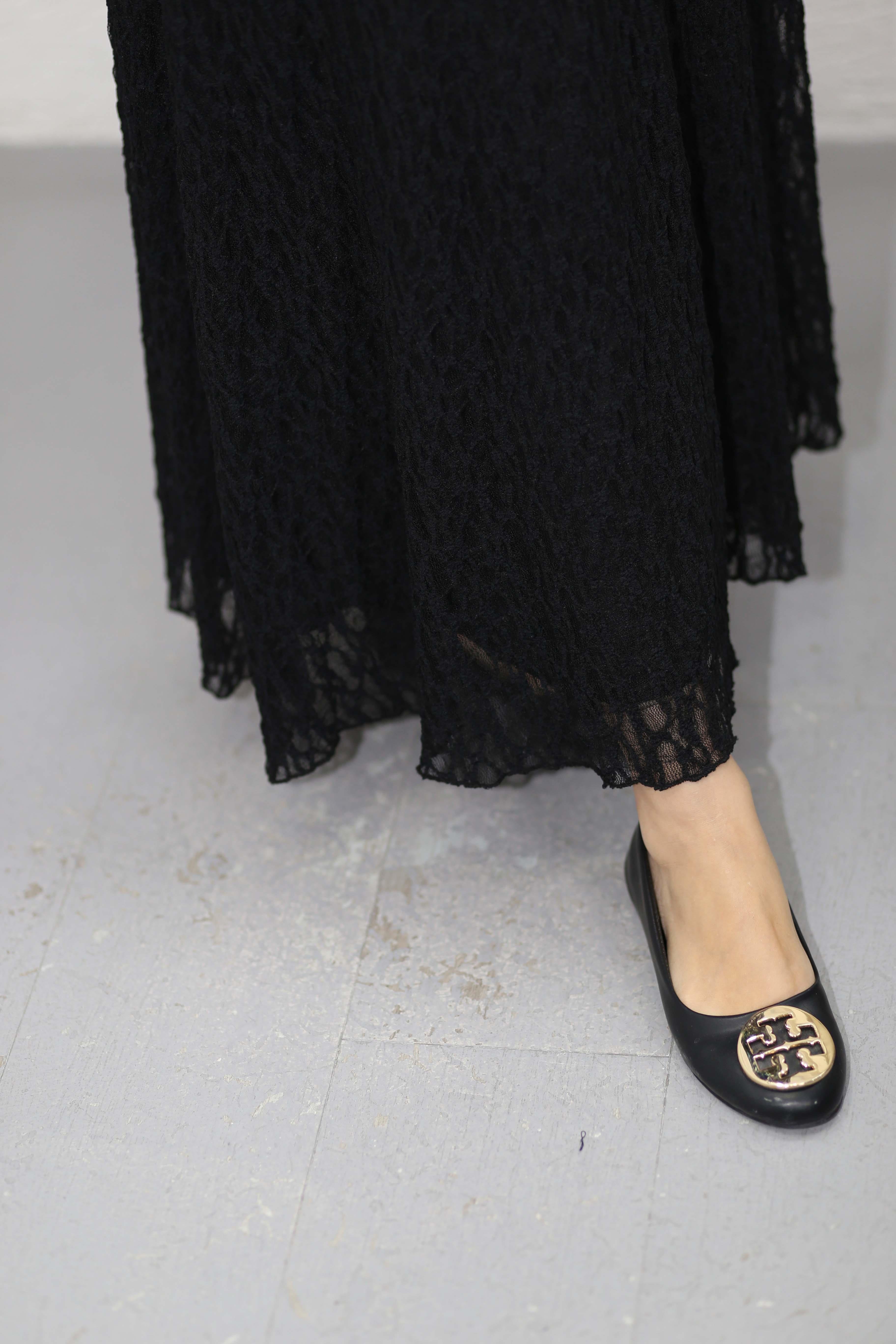 Likralı Dantelli Etek Siyah 51247