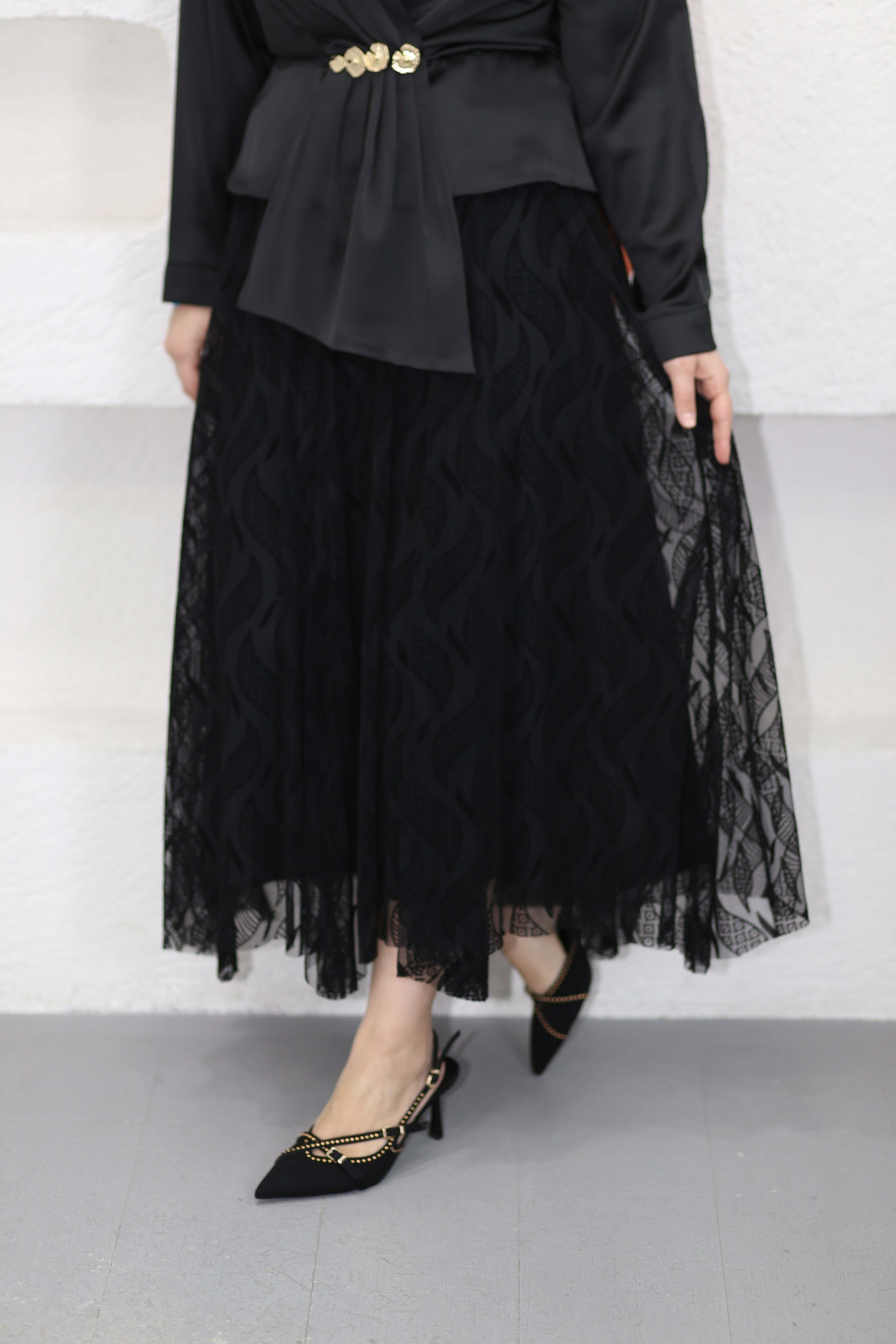 Feraye Etek Siyah 1071