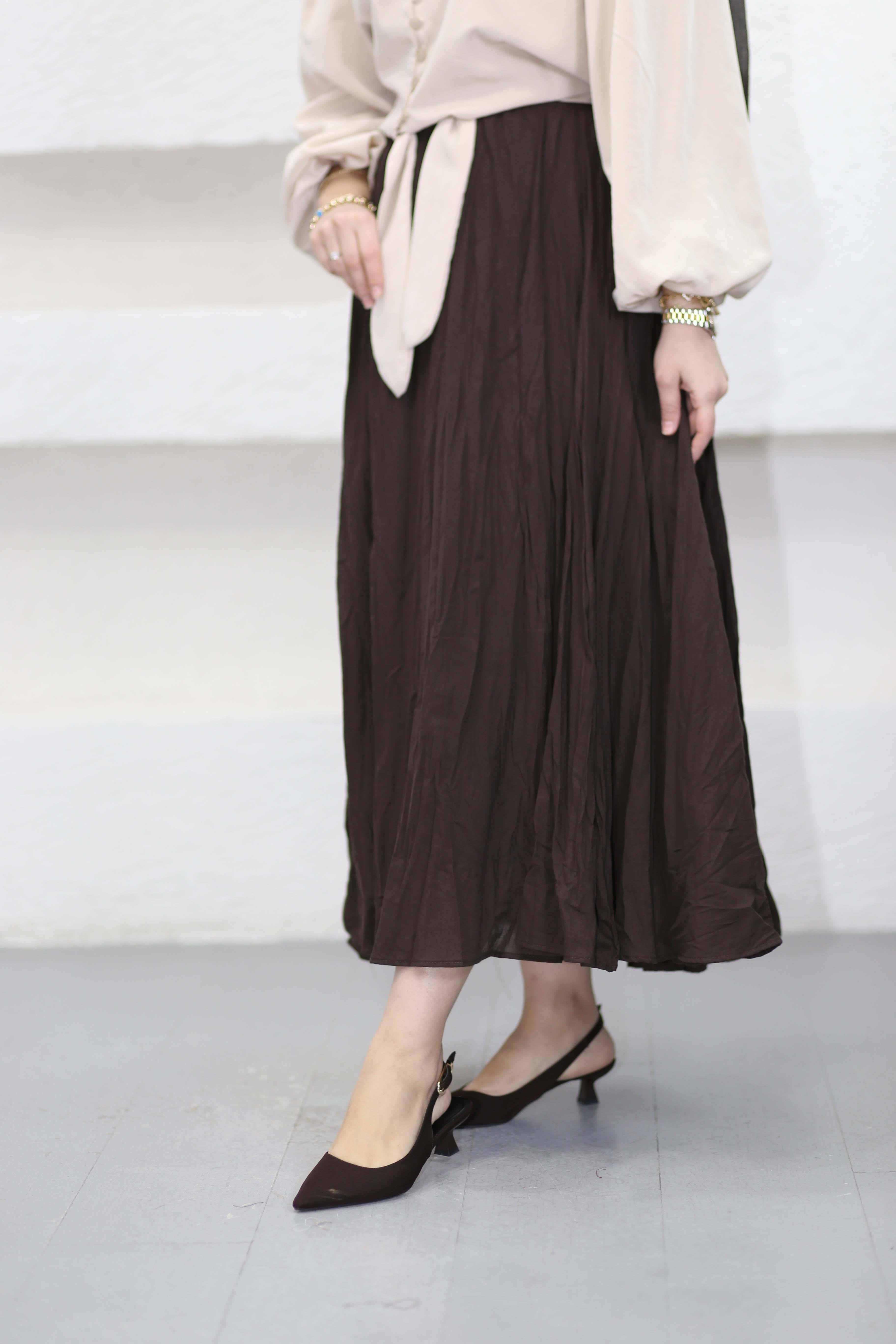 Vual Kırış Etek Kahverengi 3002