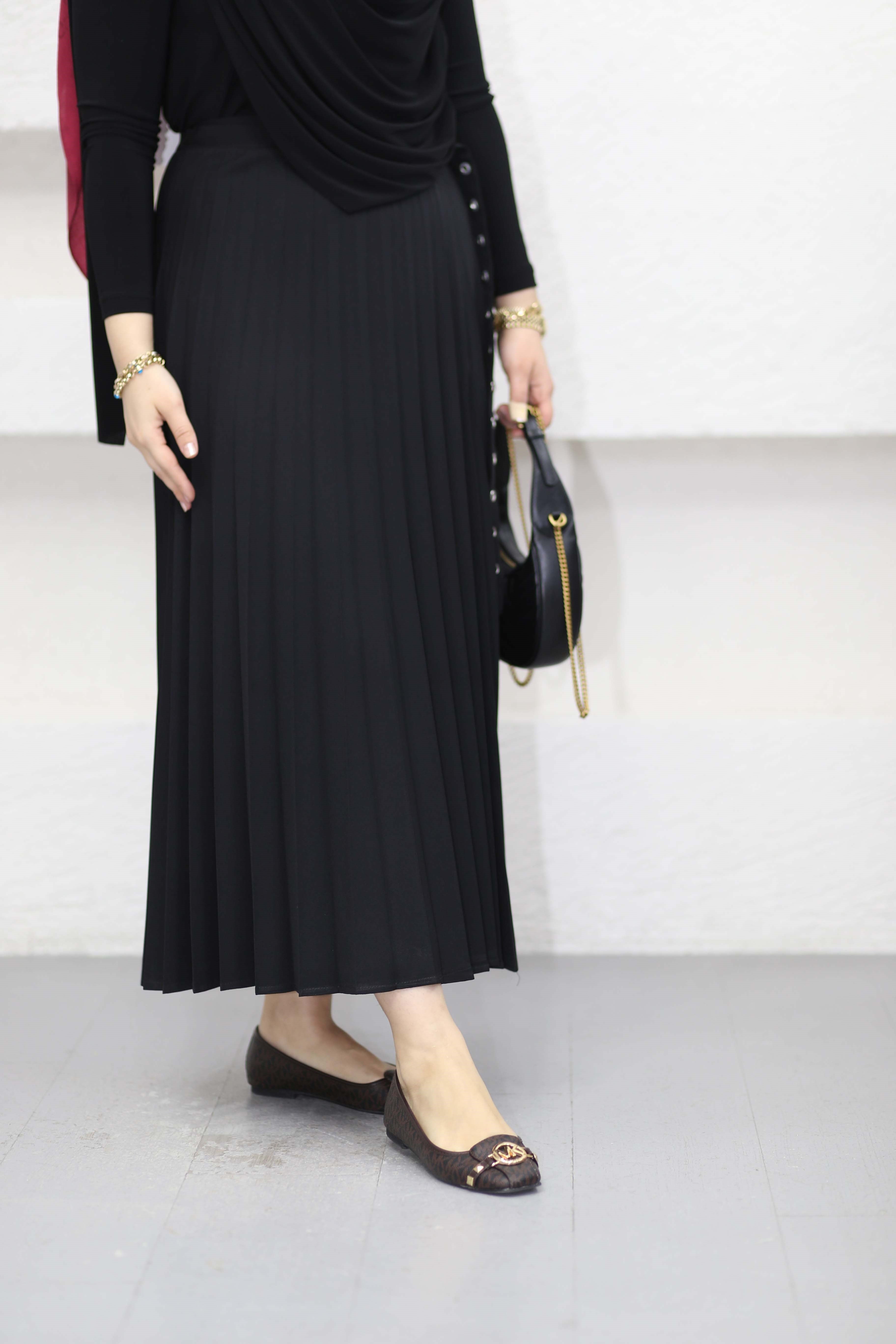 Anvelog Detaylı Etek Siyah 9549