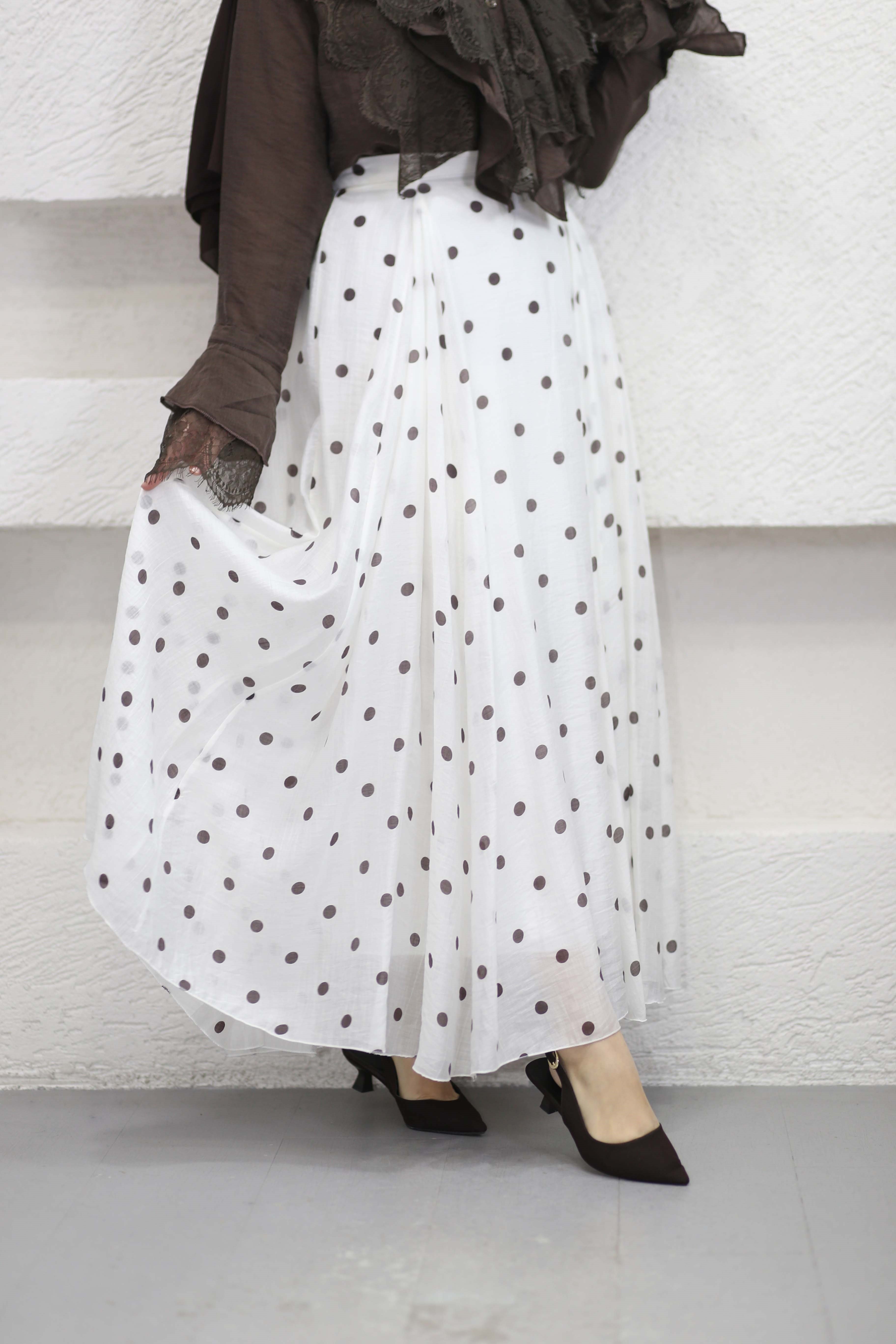 Puantiyeli Elis Etek Beyaz 1116