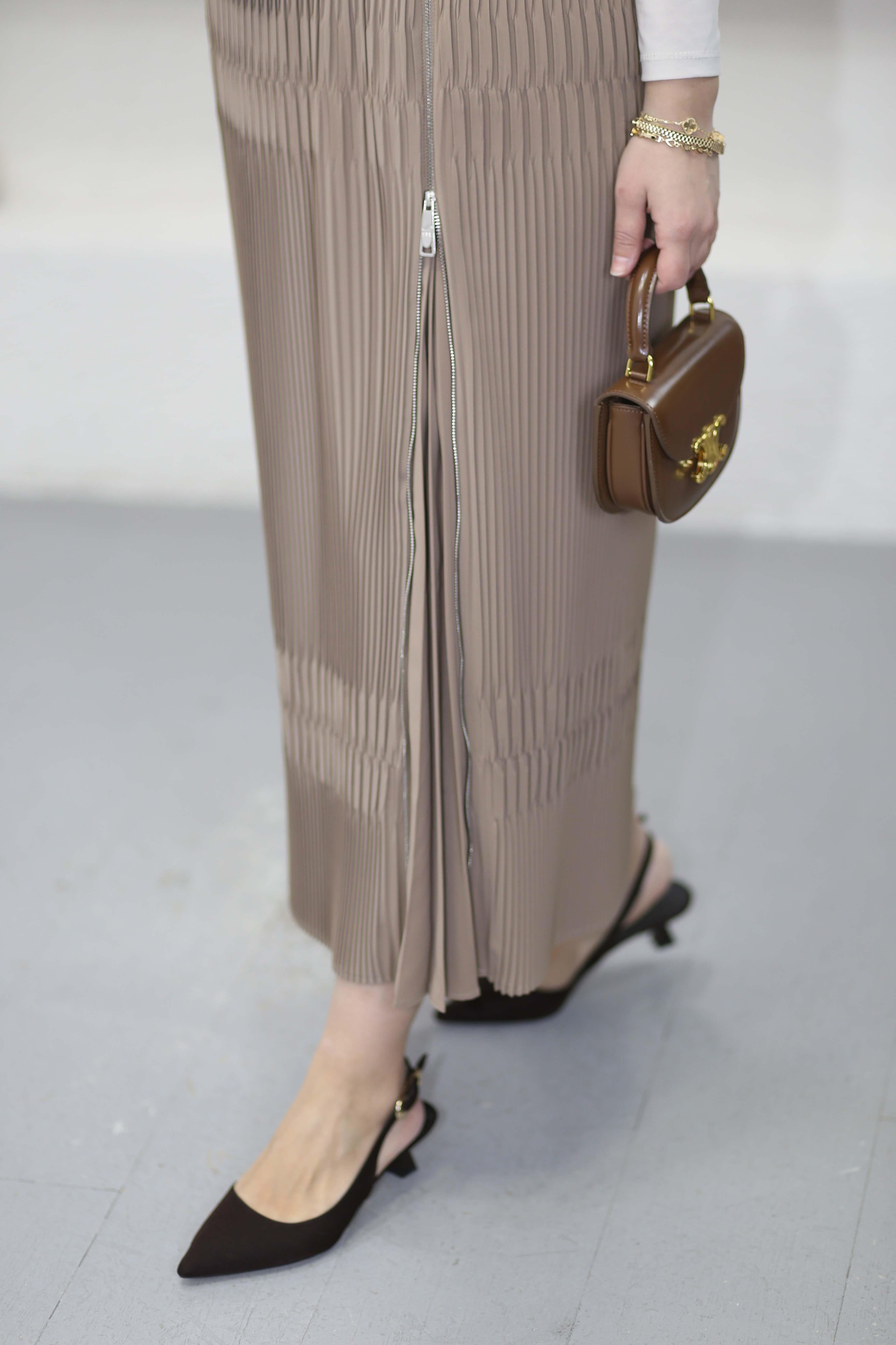 Fermuar Detaylı Etek Camel 1452