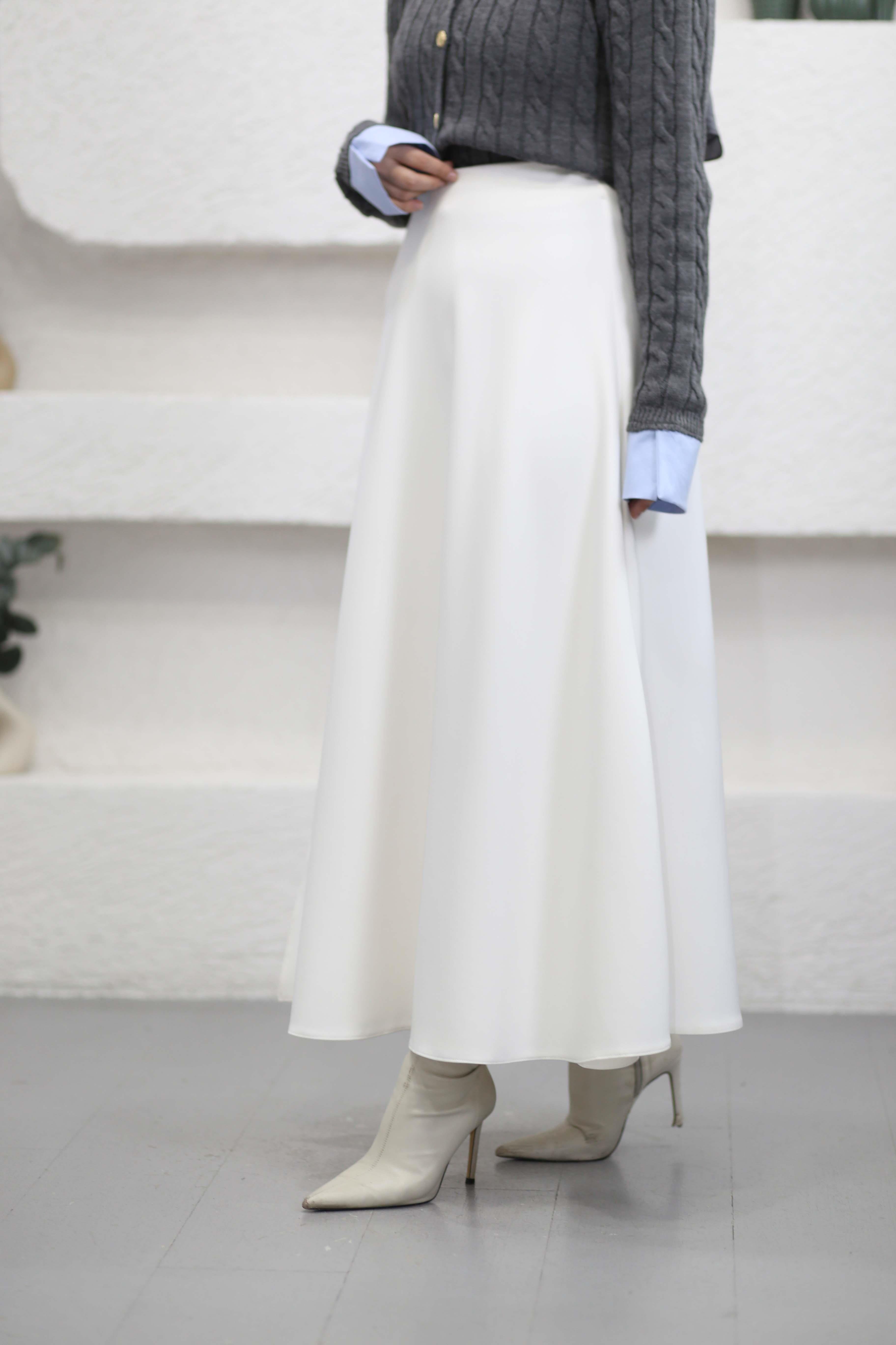 Scuba Yandan Bağlamalı Etek Ekru 1027