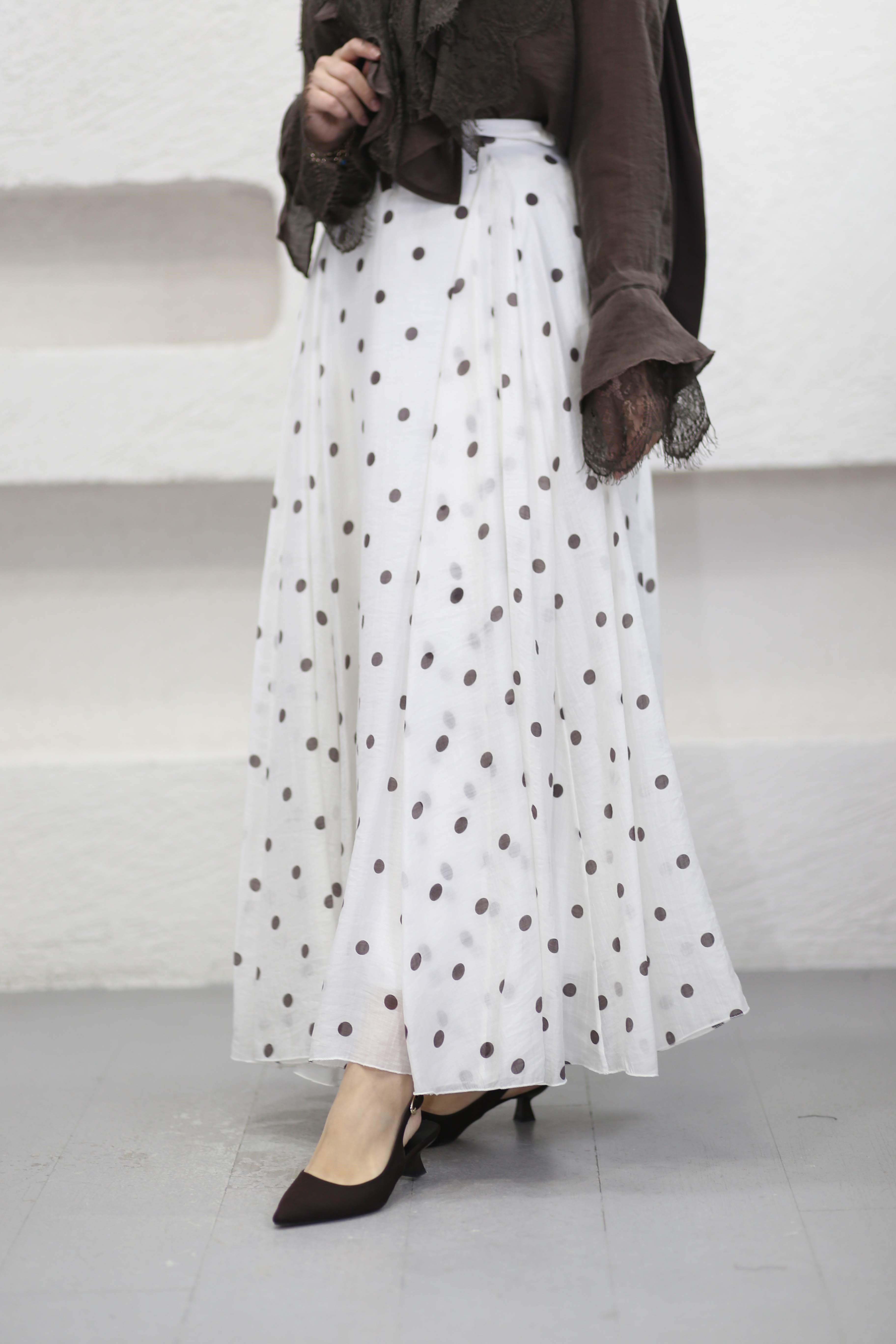 Puantiyeli Elis Etek Beyaz 1116