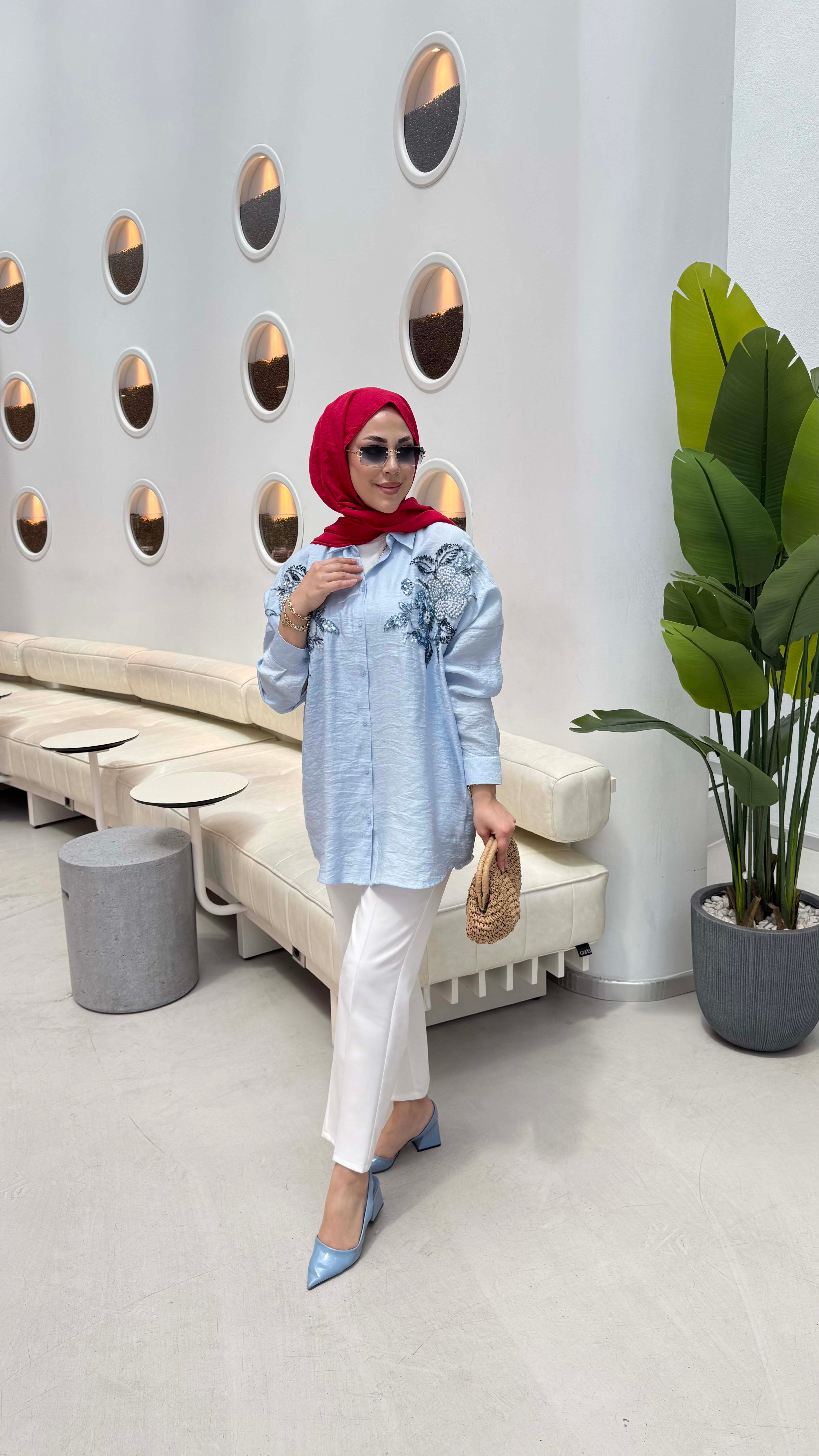 Selin Gömlek Bebe Mavi 5470
