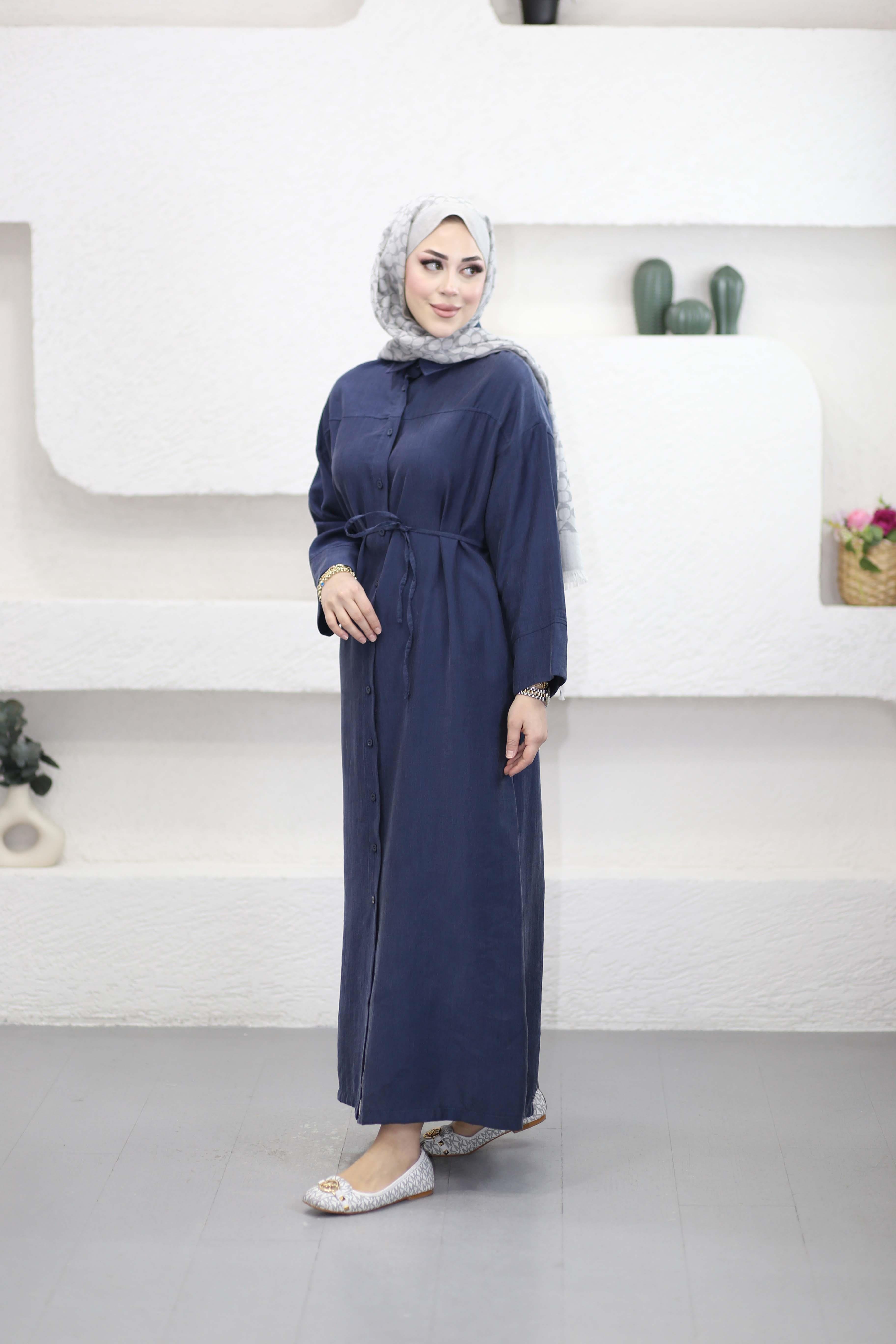 Oversize Tesla Tunik Lacivert 2073