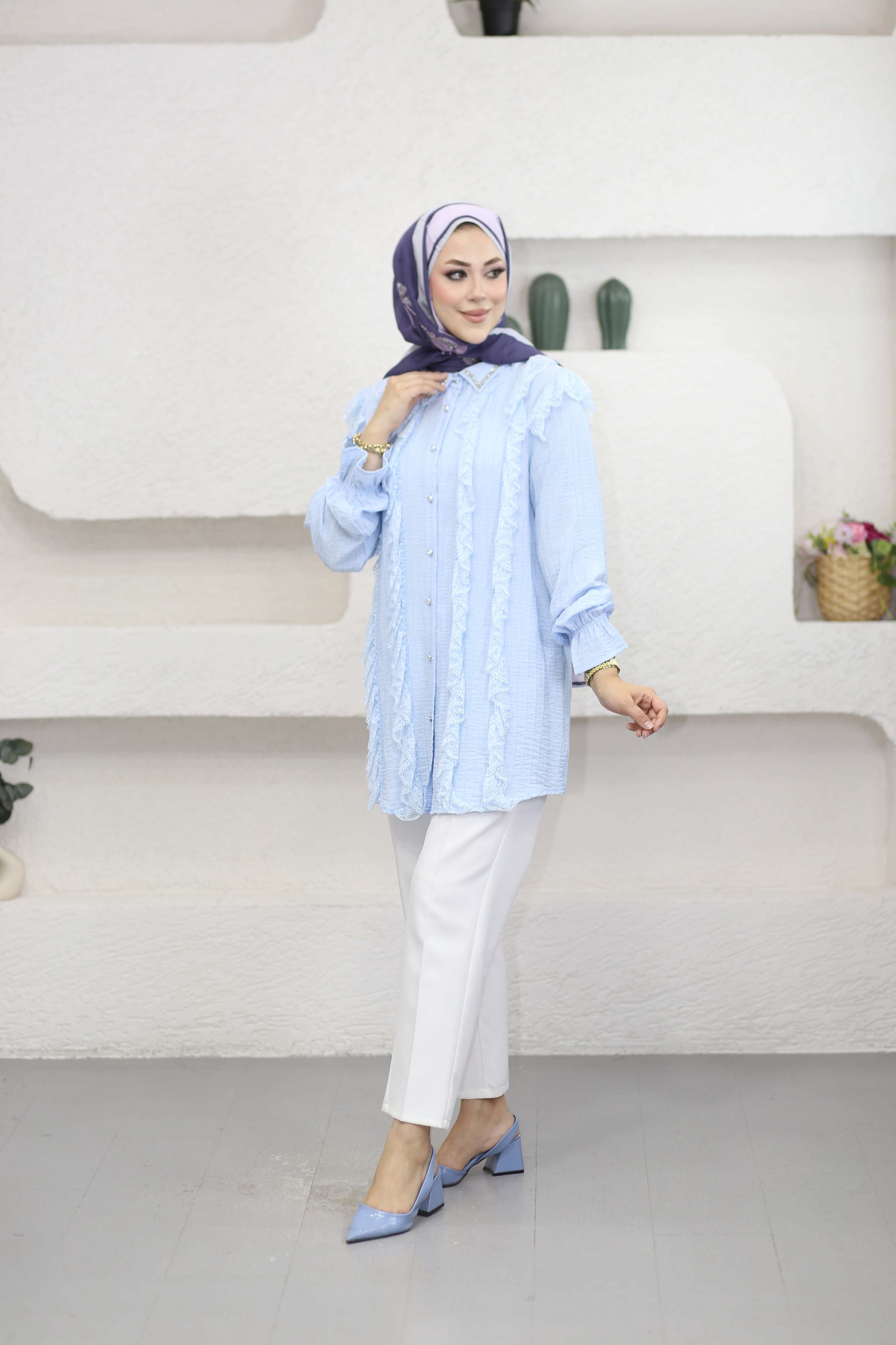 Şehnaz Gömlek Bebe Mavi 170356