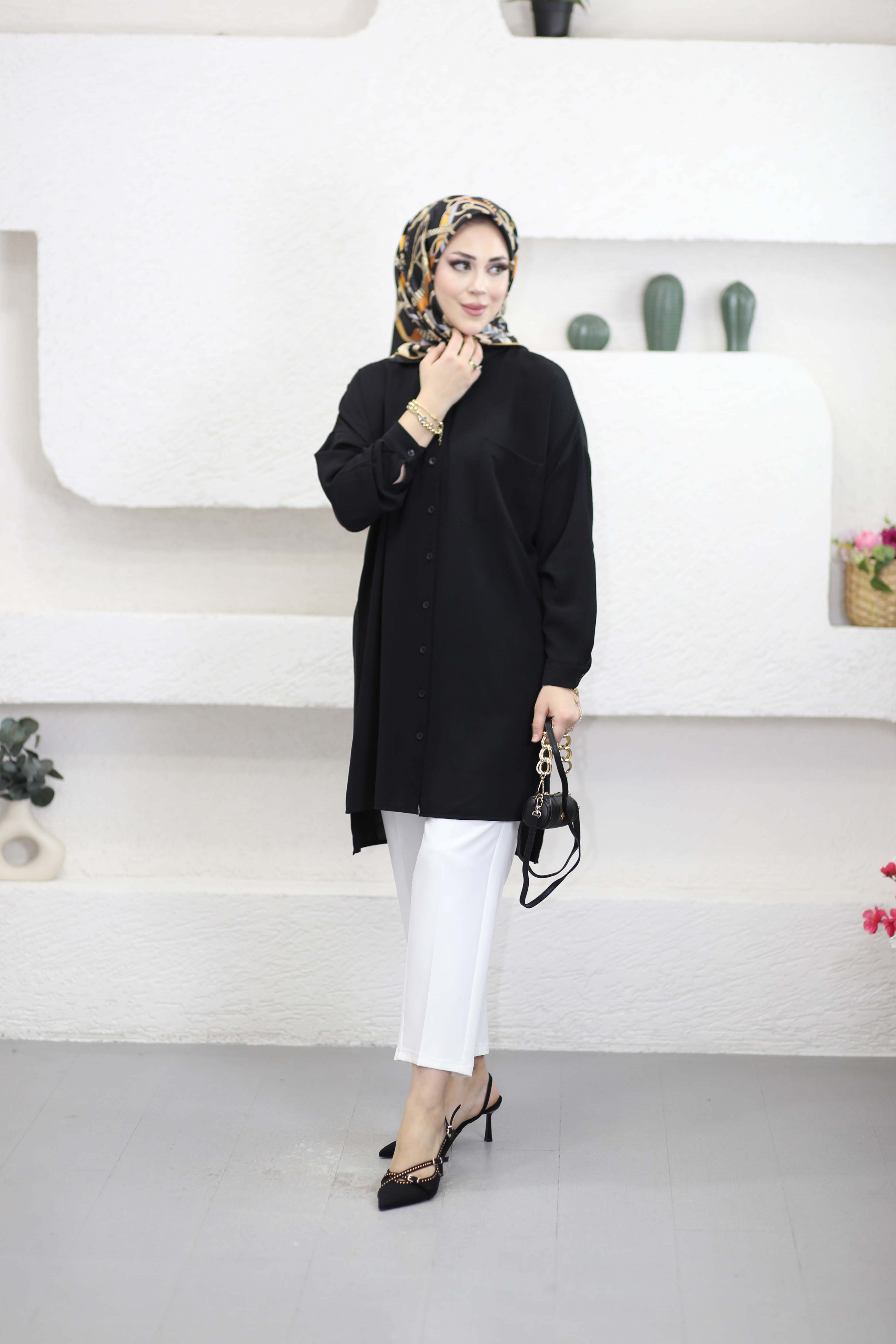 Tek Cepli Linda Tunik Siyah 1590