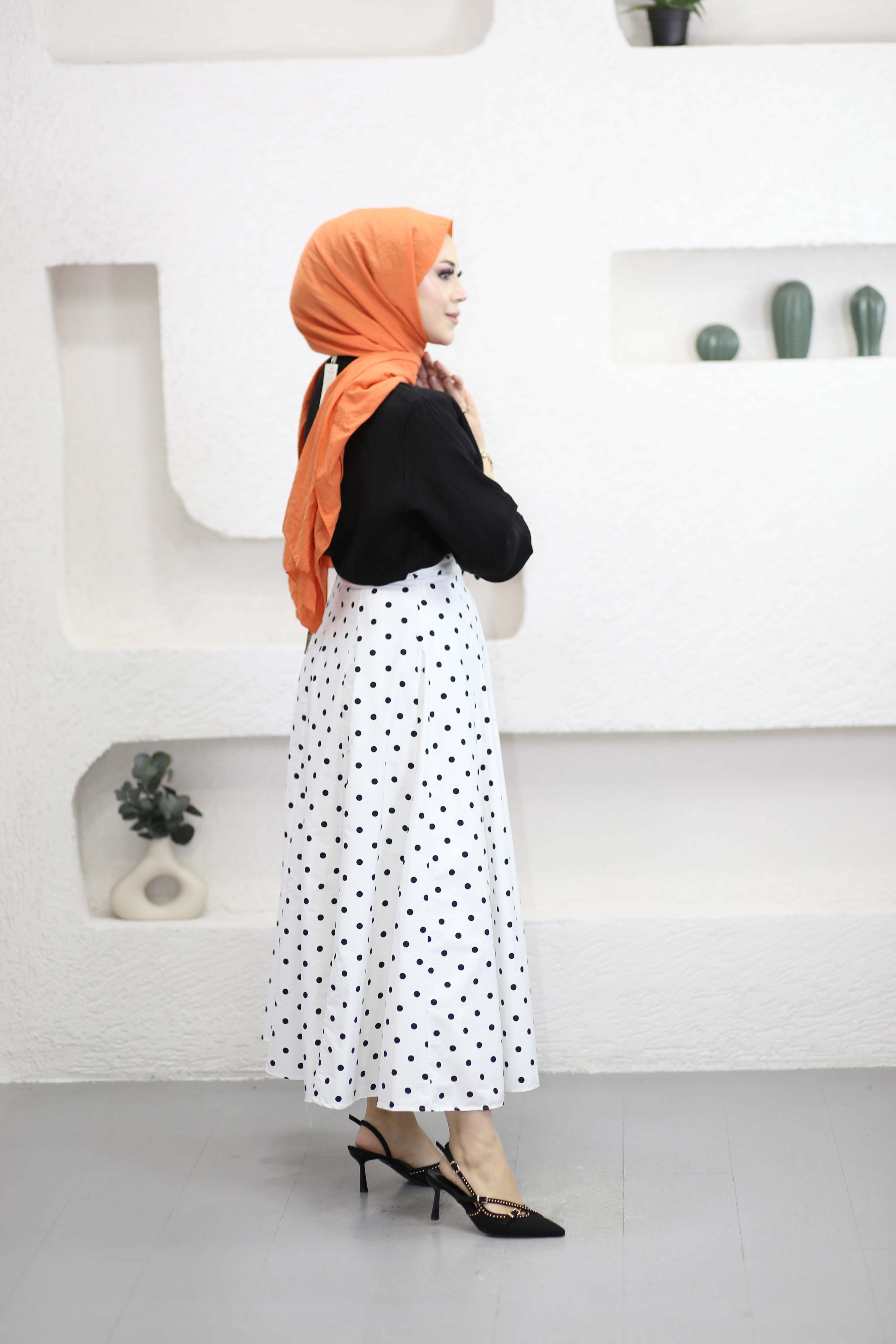 Fular Yaka Gömlek Siyah 2287