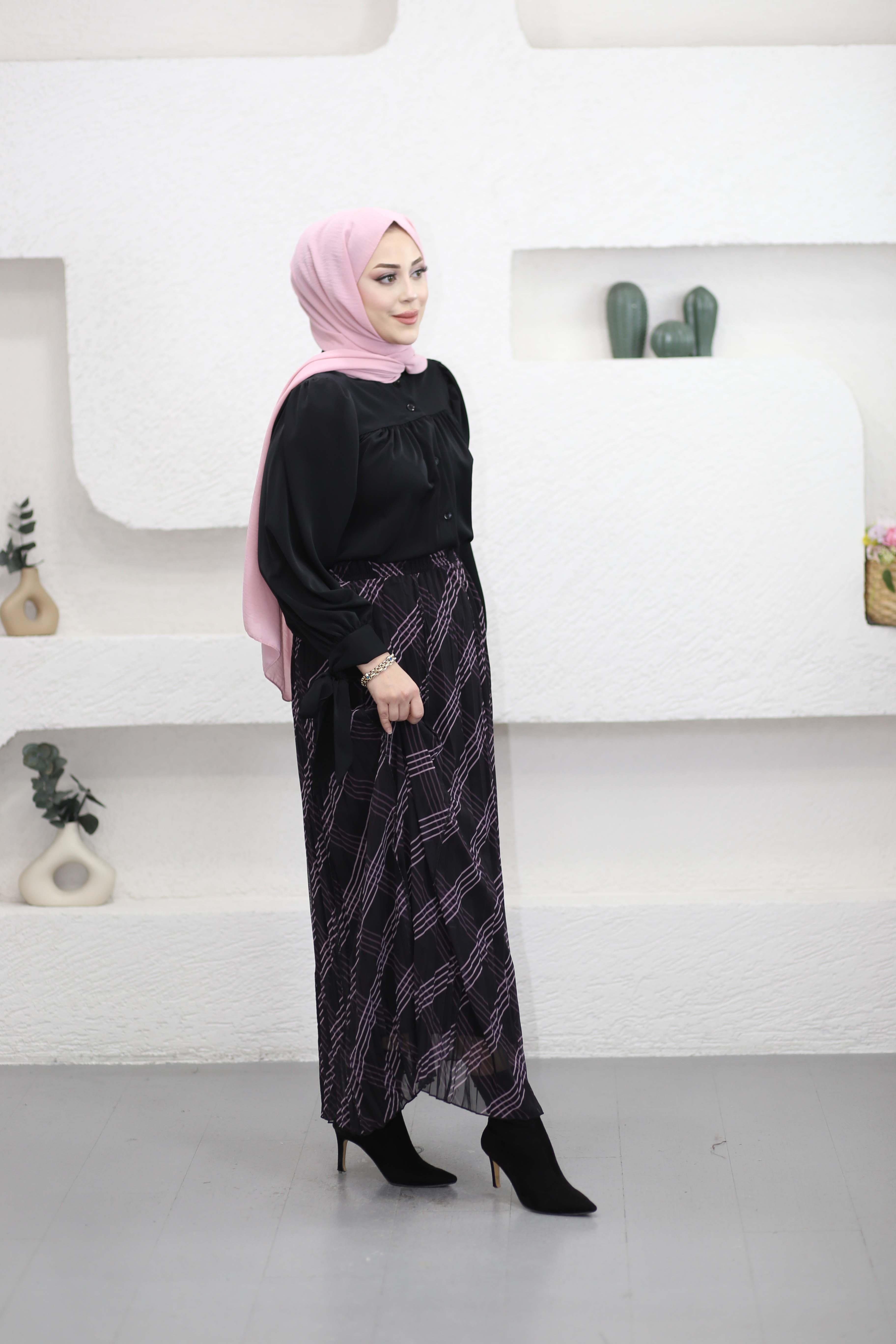 Kolu Bağlamalı Gömlek Siyah 2148